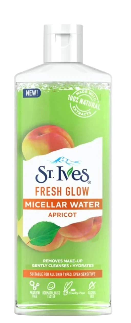 St. Ives Fresh Glow Micellar Water Apricot removes makeup without rinsing 400 ml
