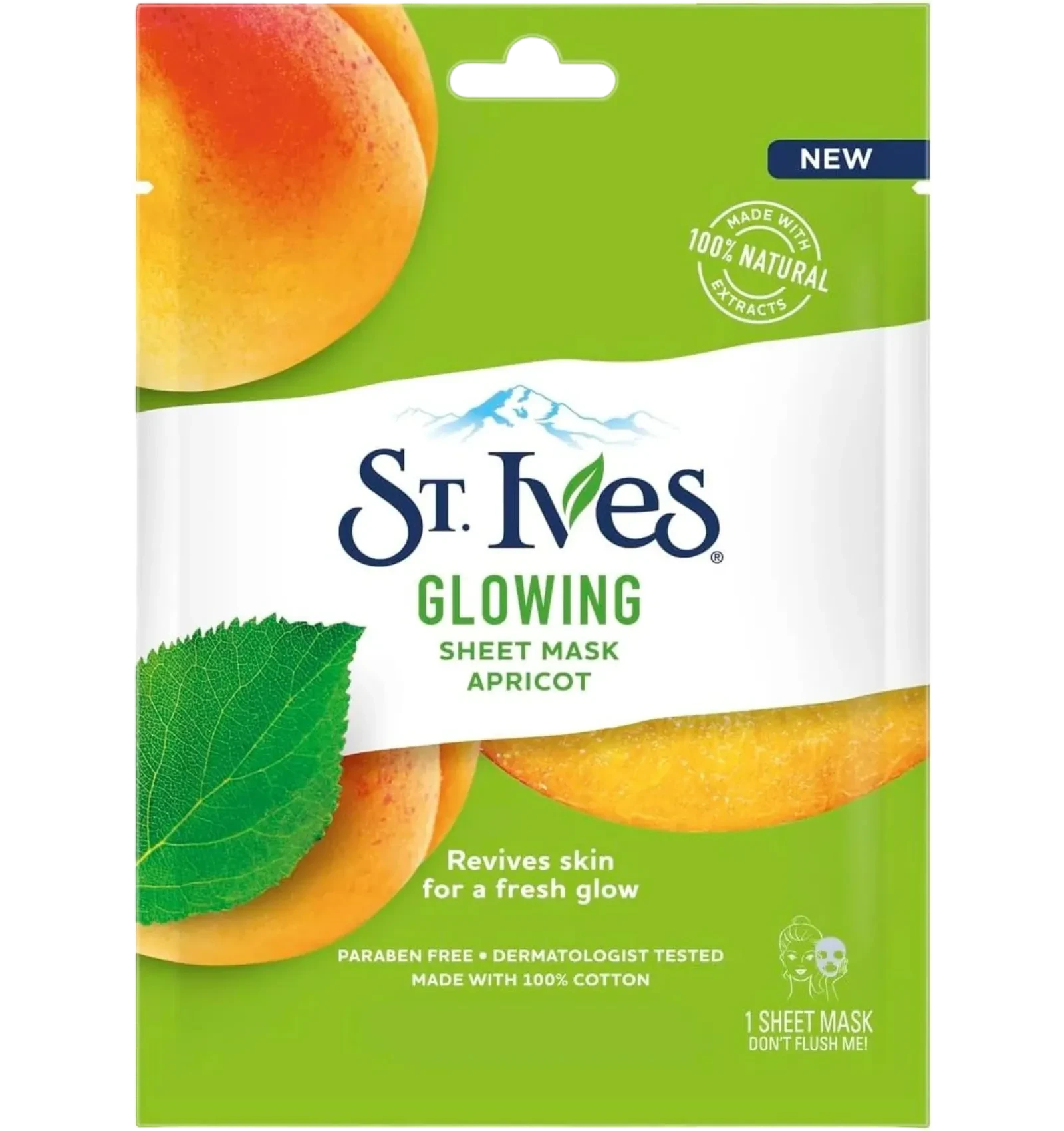 St. Ives Glowing Apricot Sheet Mask Revives Skin for a Fresh Glow 170g