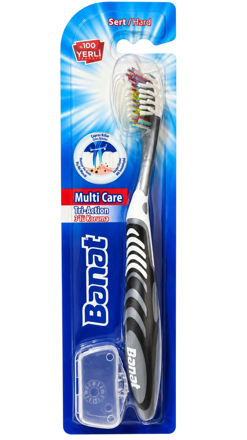 Banat Tri Action Toothbrush Hard with firm bristles for a deep teeth clean