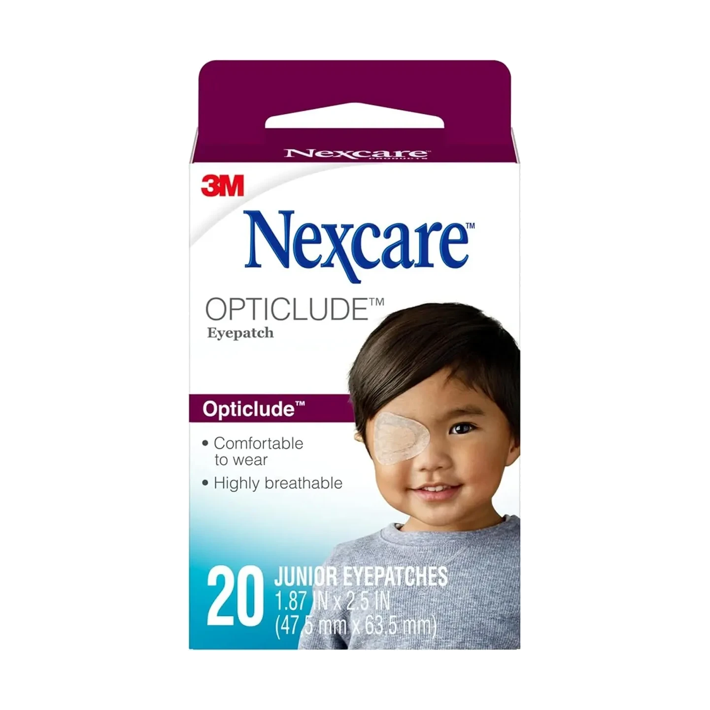 Nexcare Opticlude Junior Eye Patches for kids 20 pieces