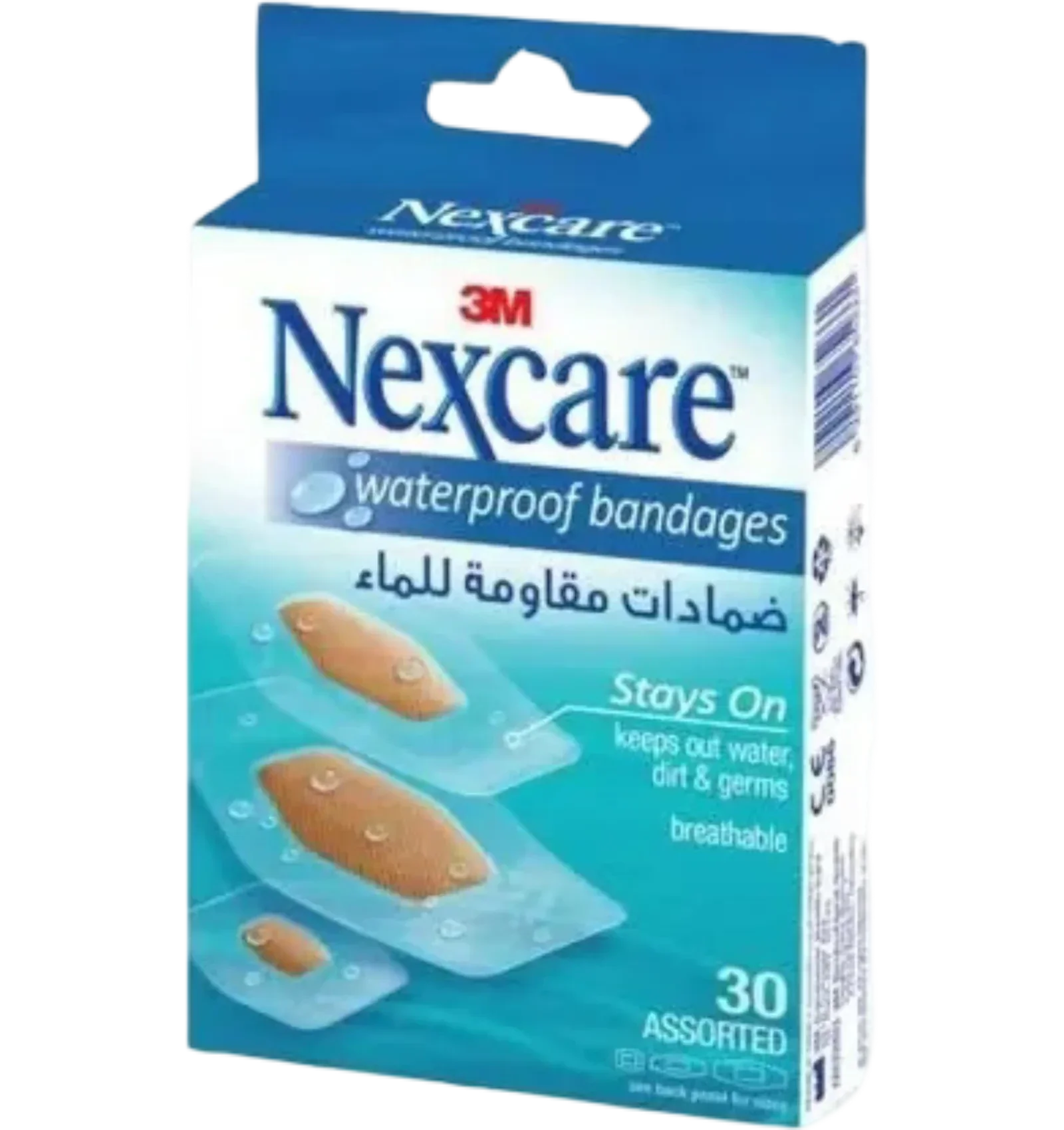 نيكس كير ضمادات جروح مقاومة للماء أحجام مختلفة 30 قطعة