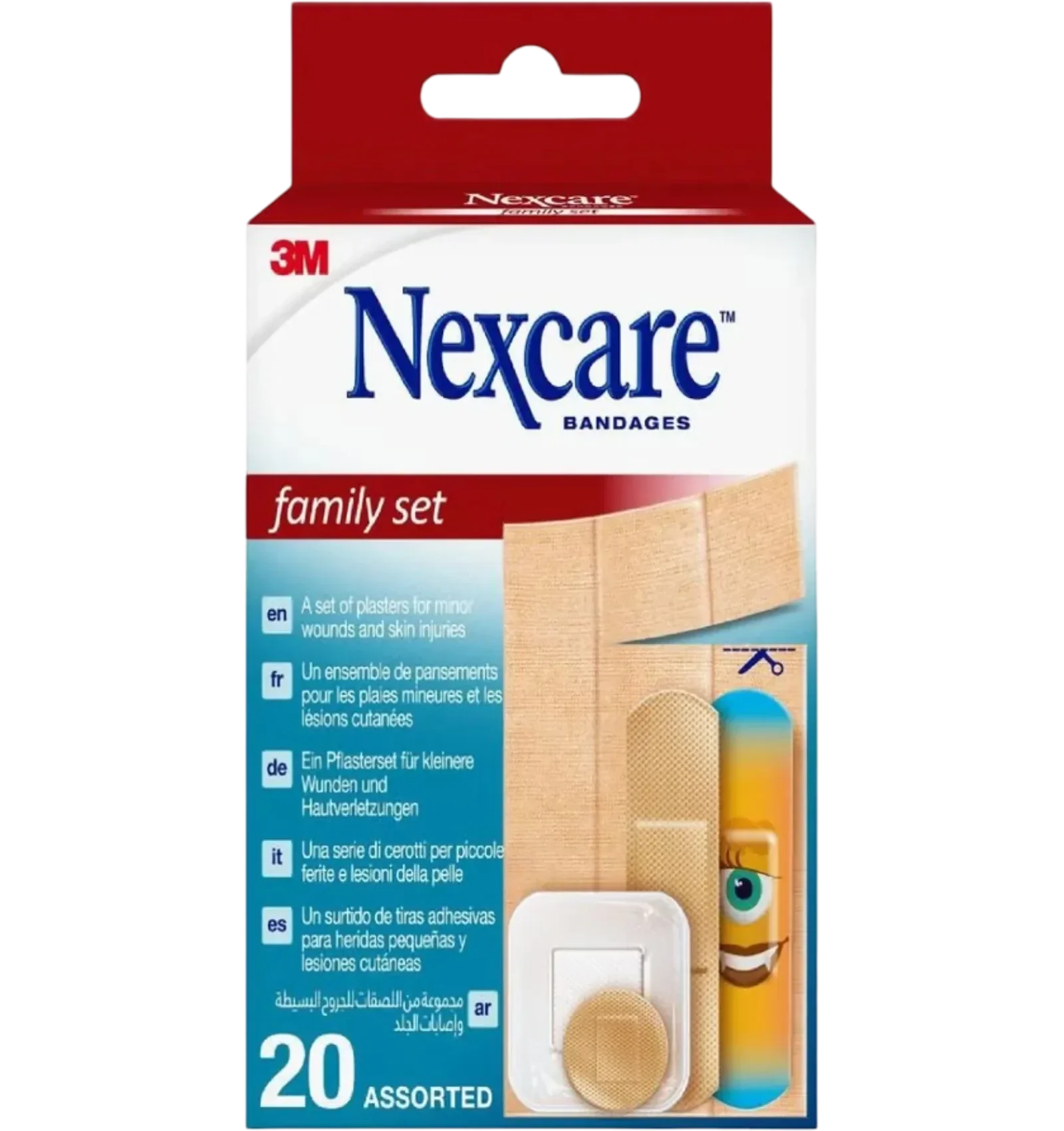 Nexcare Family Set Bandages protect minor wounds with assorted sizes 20pcs