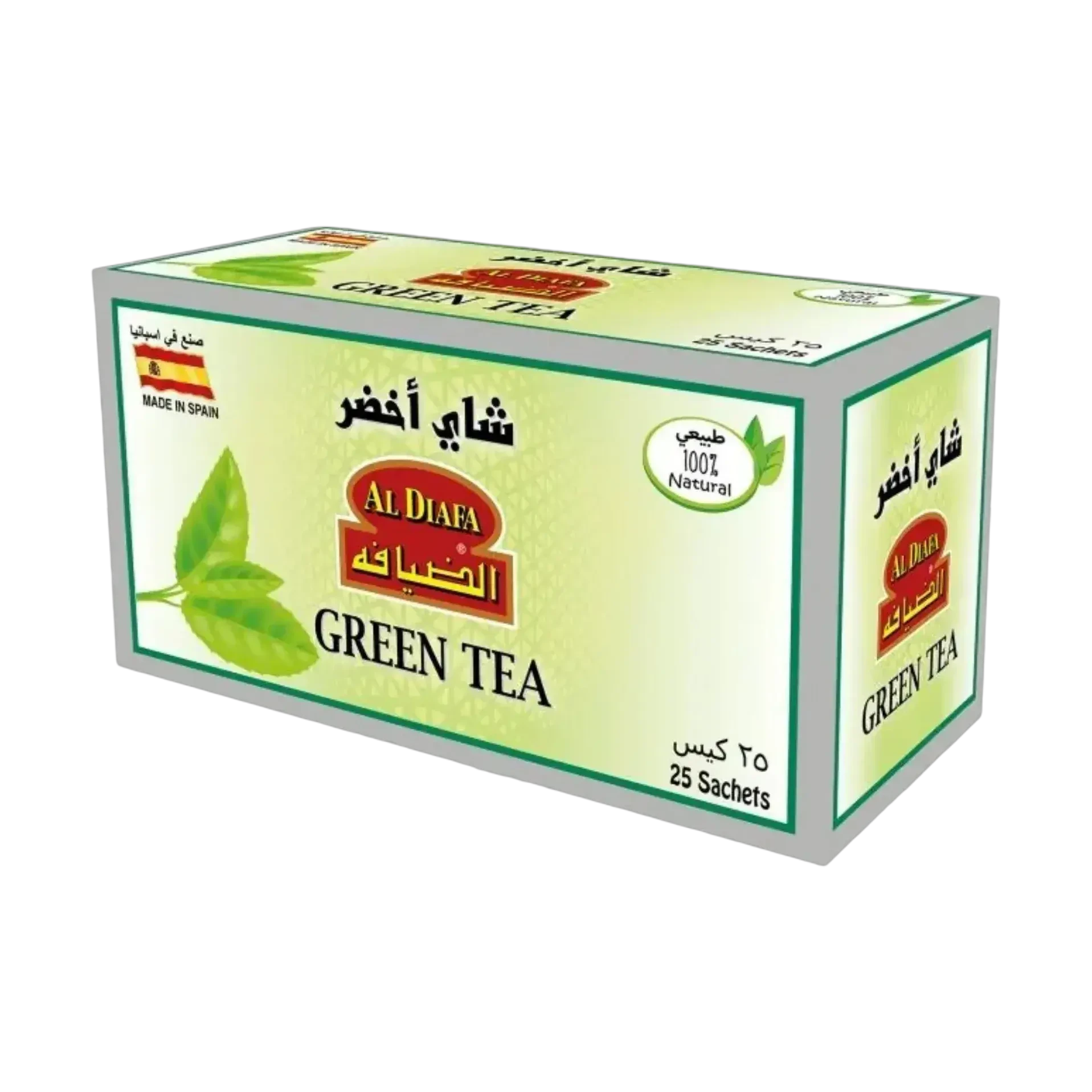 شاي اخضر من الضيافة طبيعي 100% صندوق 25 كيس