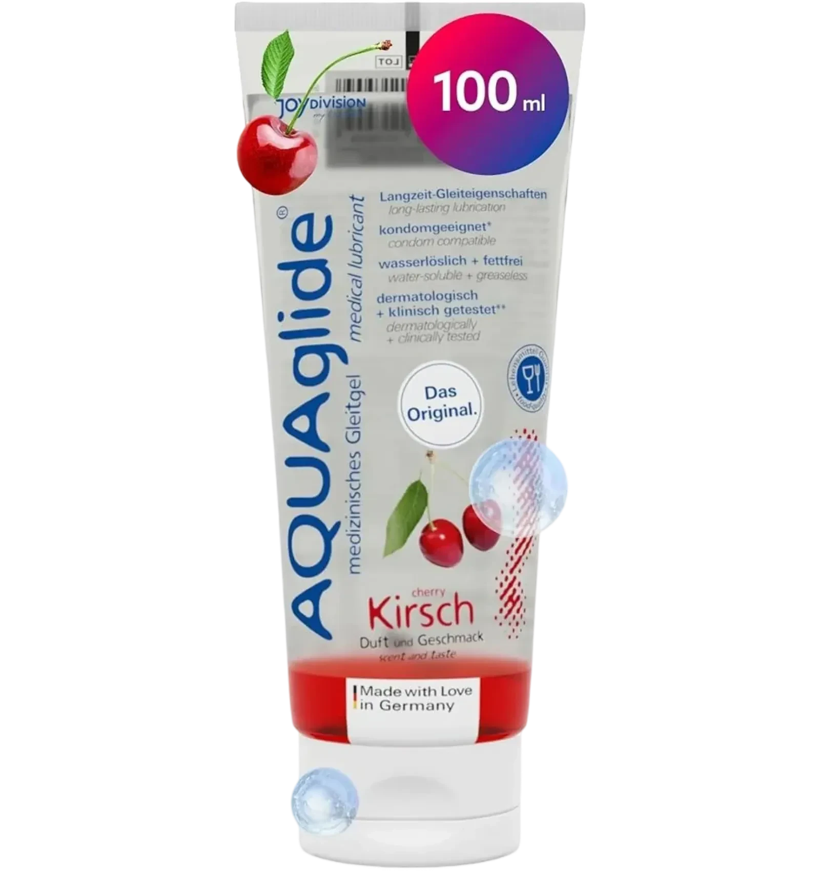 Aquaglide Cherry Lubricant water based gel compatible with condoms 100ml