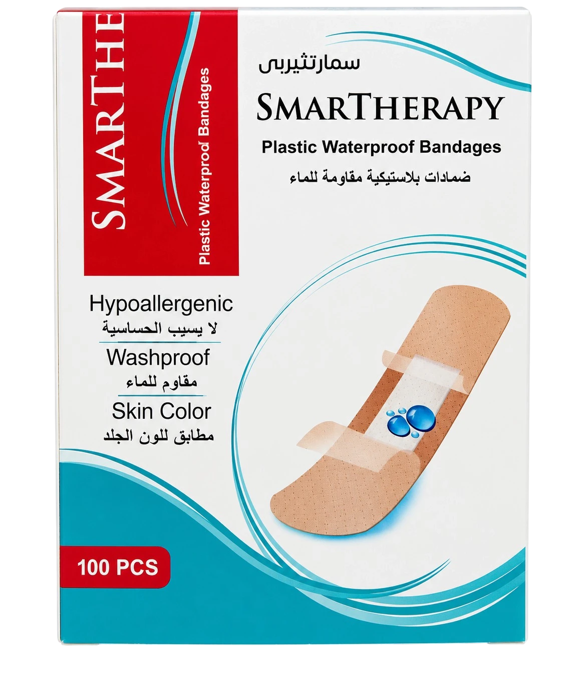 Smartherapy Plastic Waterproof Adhesive Plasters 100 pieces in skin tone color