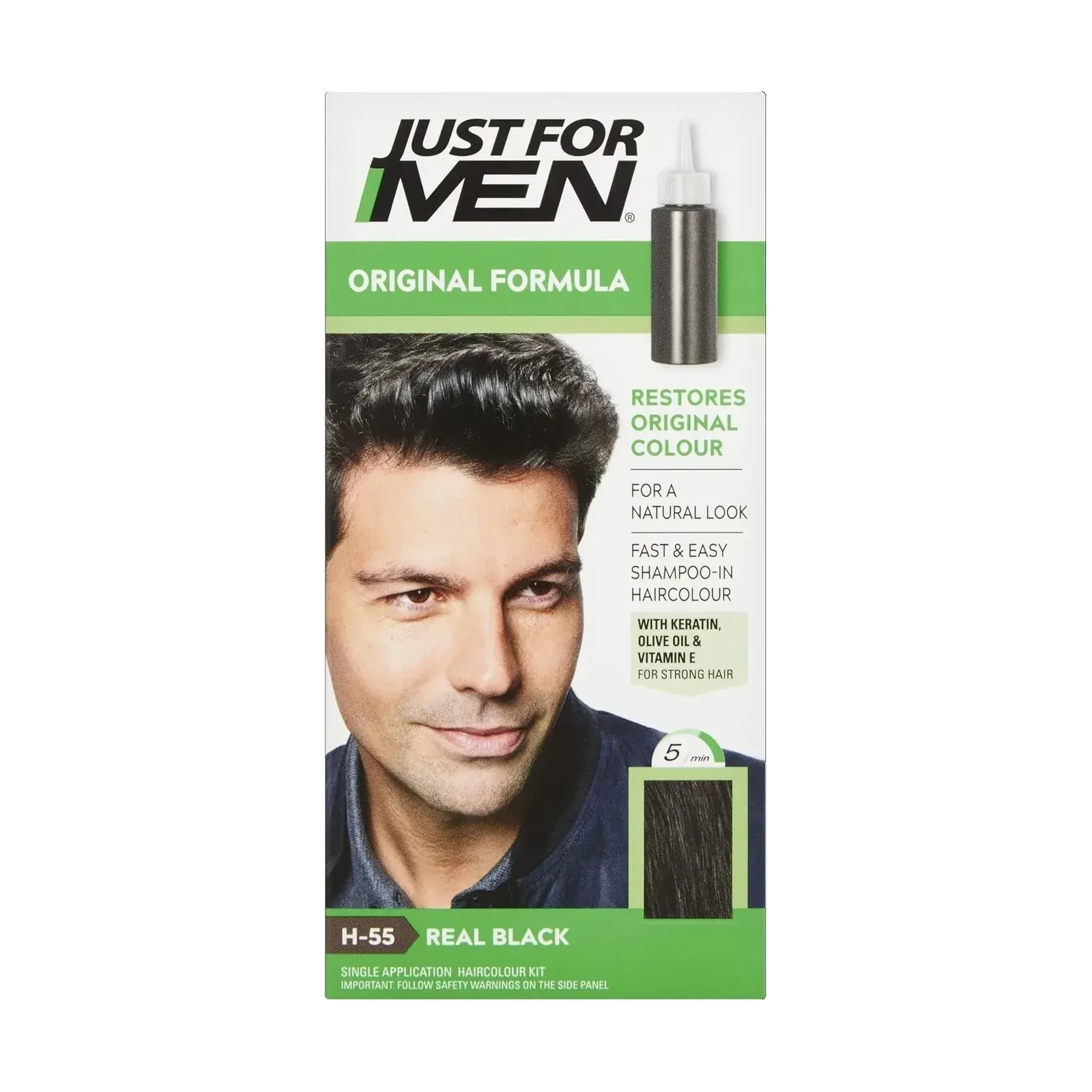 Just For Men H-55 Real Black hair dye for men's scalp hair