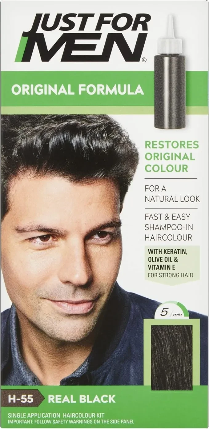 Just For Men H-55 Real Black hair dye for men's scalp hair