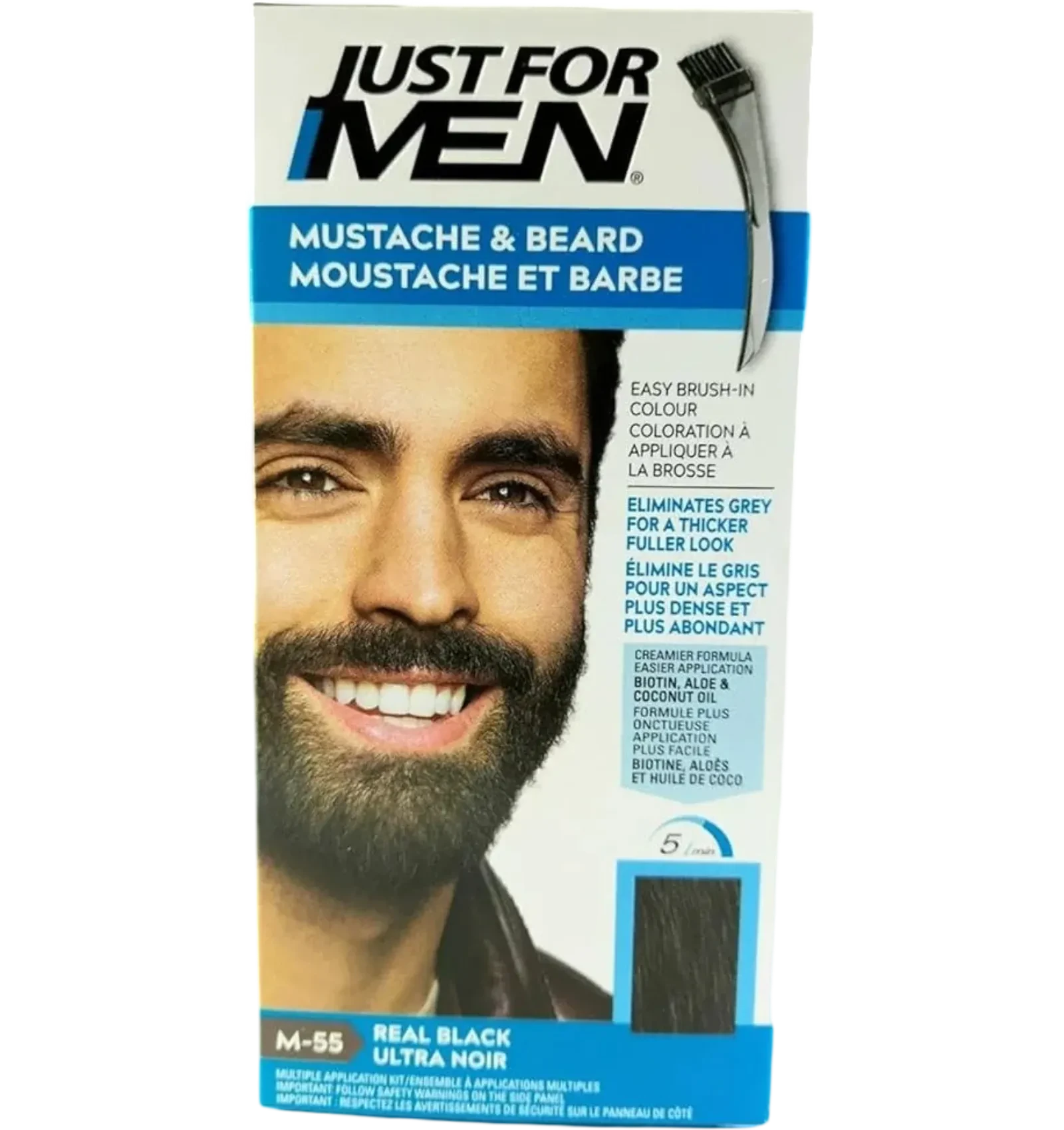 Just For Men Mustache and Beard dye shade M-55 Real Black 28g