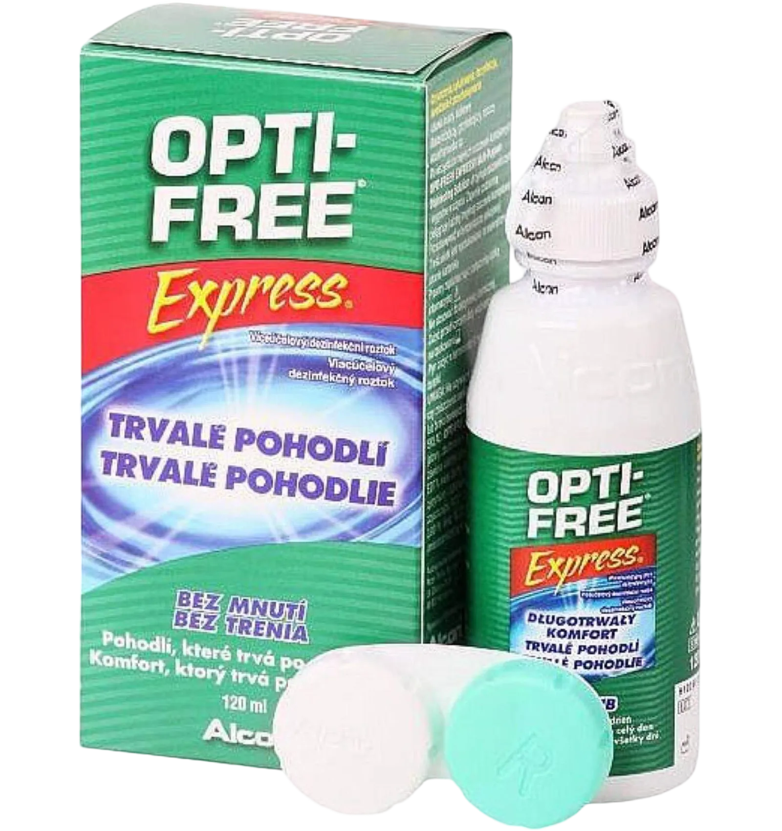 Alcon Opti-Free Express Contact Lens Solution cleans and hydrates lenses 120ml