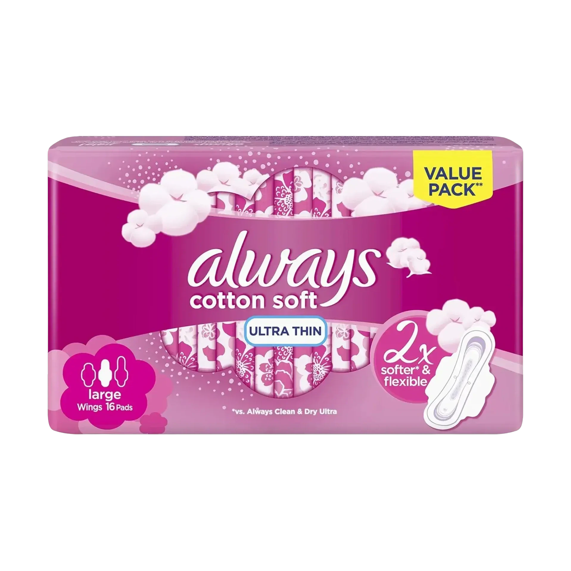 Always Ultra Sensitive sanitary pads 16 pieces with wide protective wings
