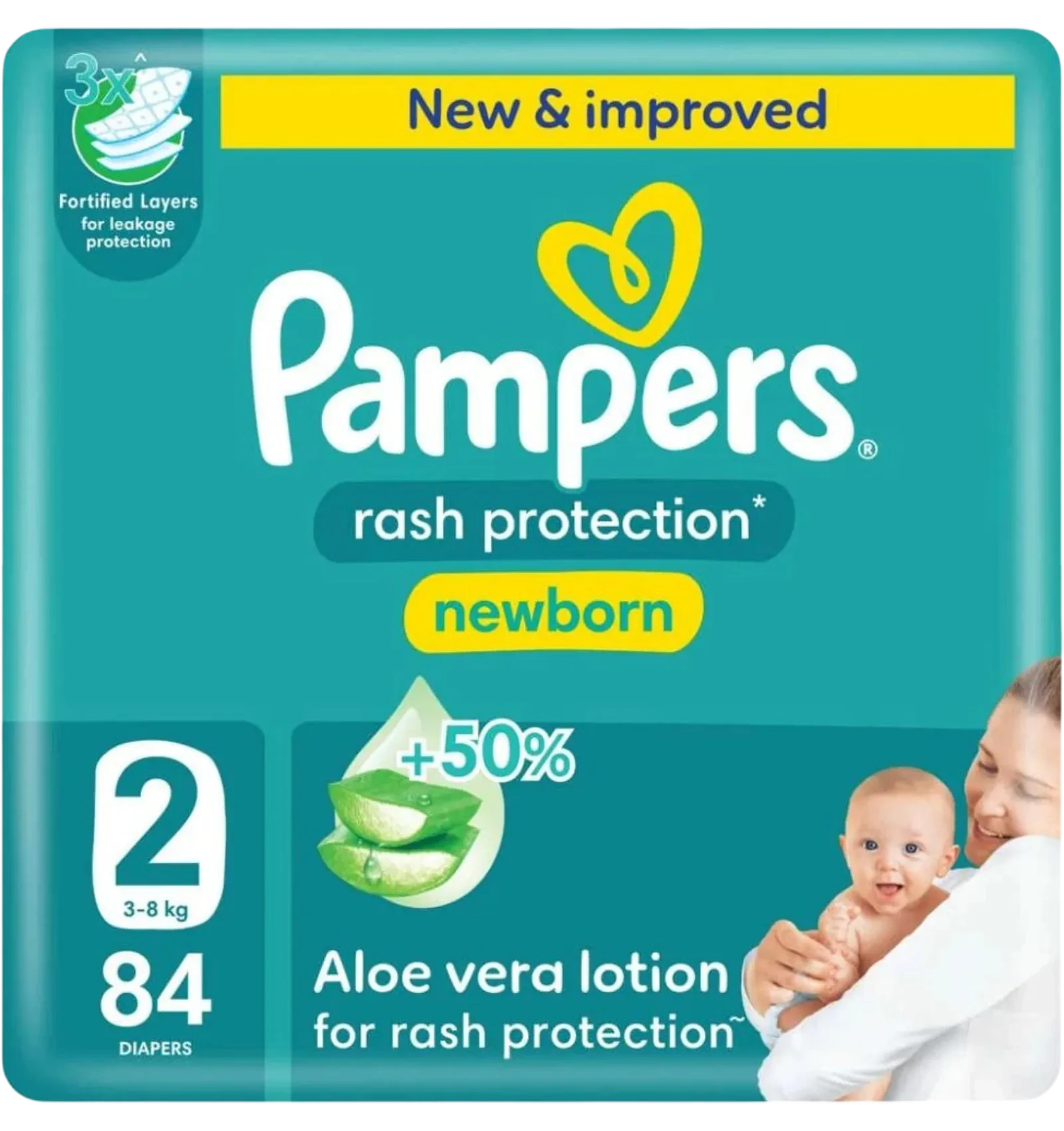 Pampers Size 2 Baby Diapers offer rash protection in an 84 piece pack