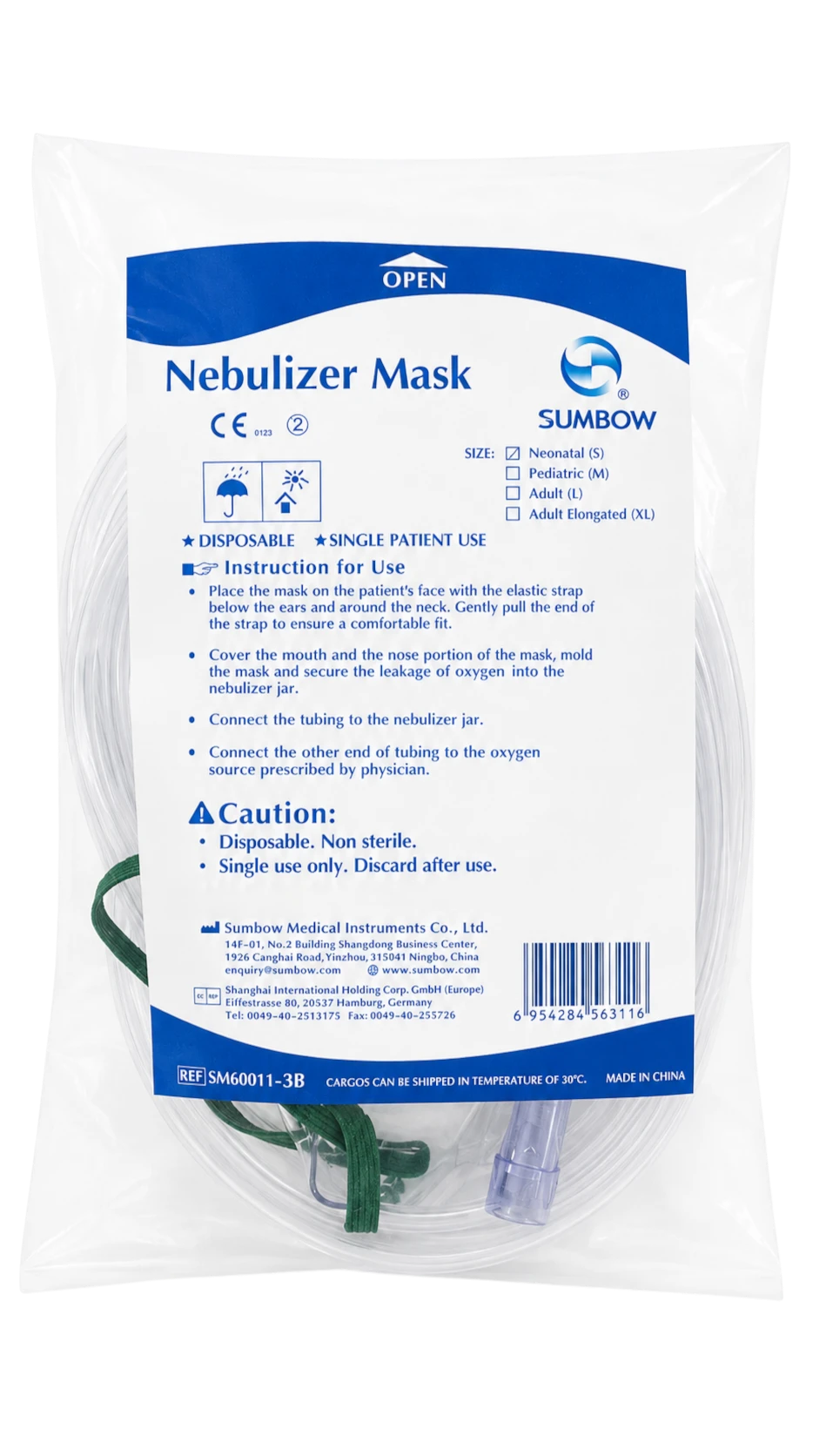 Medical Support pediatric nebulizer mask neonatal size small with tubing