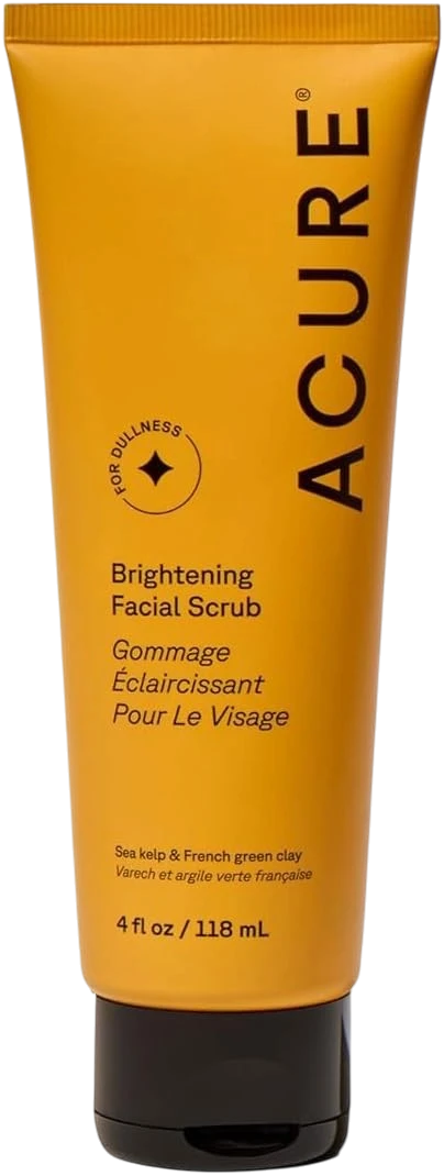 Acure Brightening Facial Scrub 118ml gently removes dead skin cells