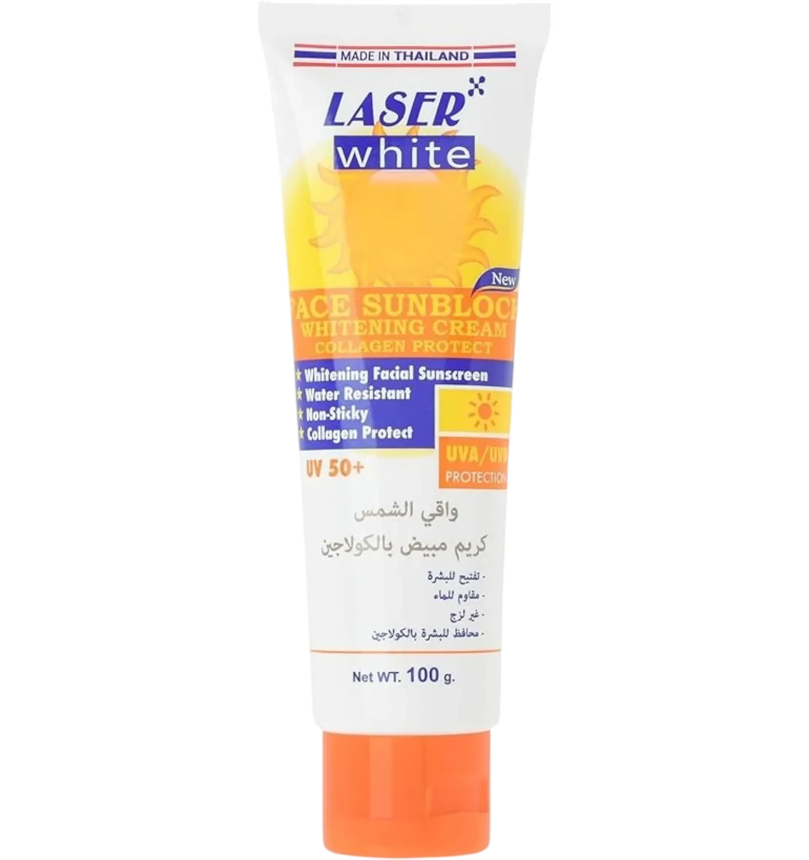 Laser White Face Sunblock Whitening Cream with Collagen SPF50 100ml