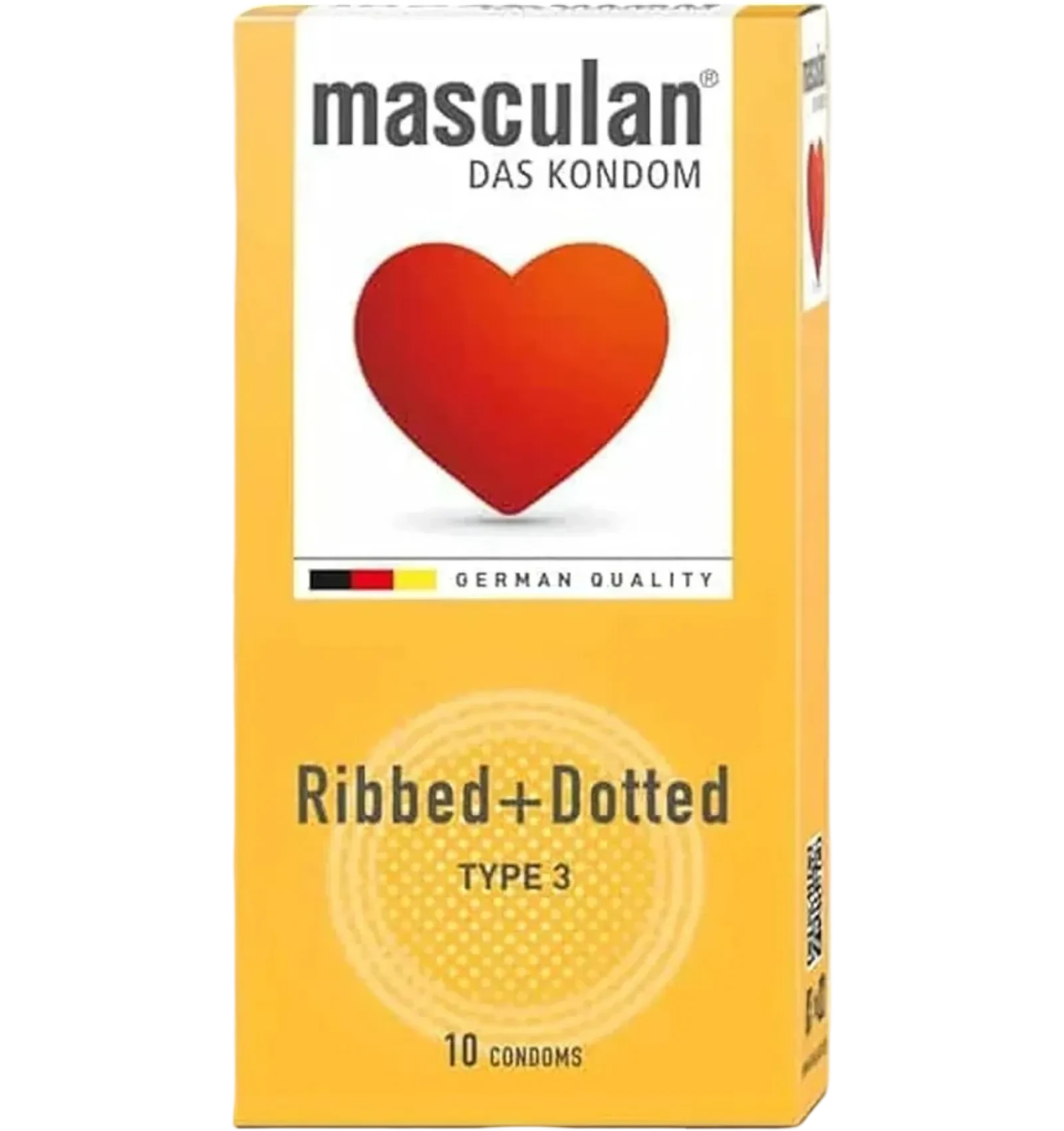 Masculan Ribbed and Dotted condoms textured design
