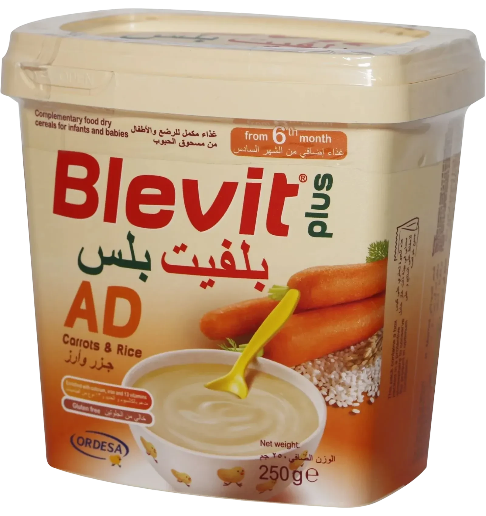Blevit Plus AD Carrot and Rice Baby Cereal from the sixth month 250g