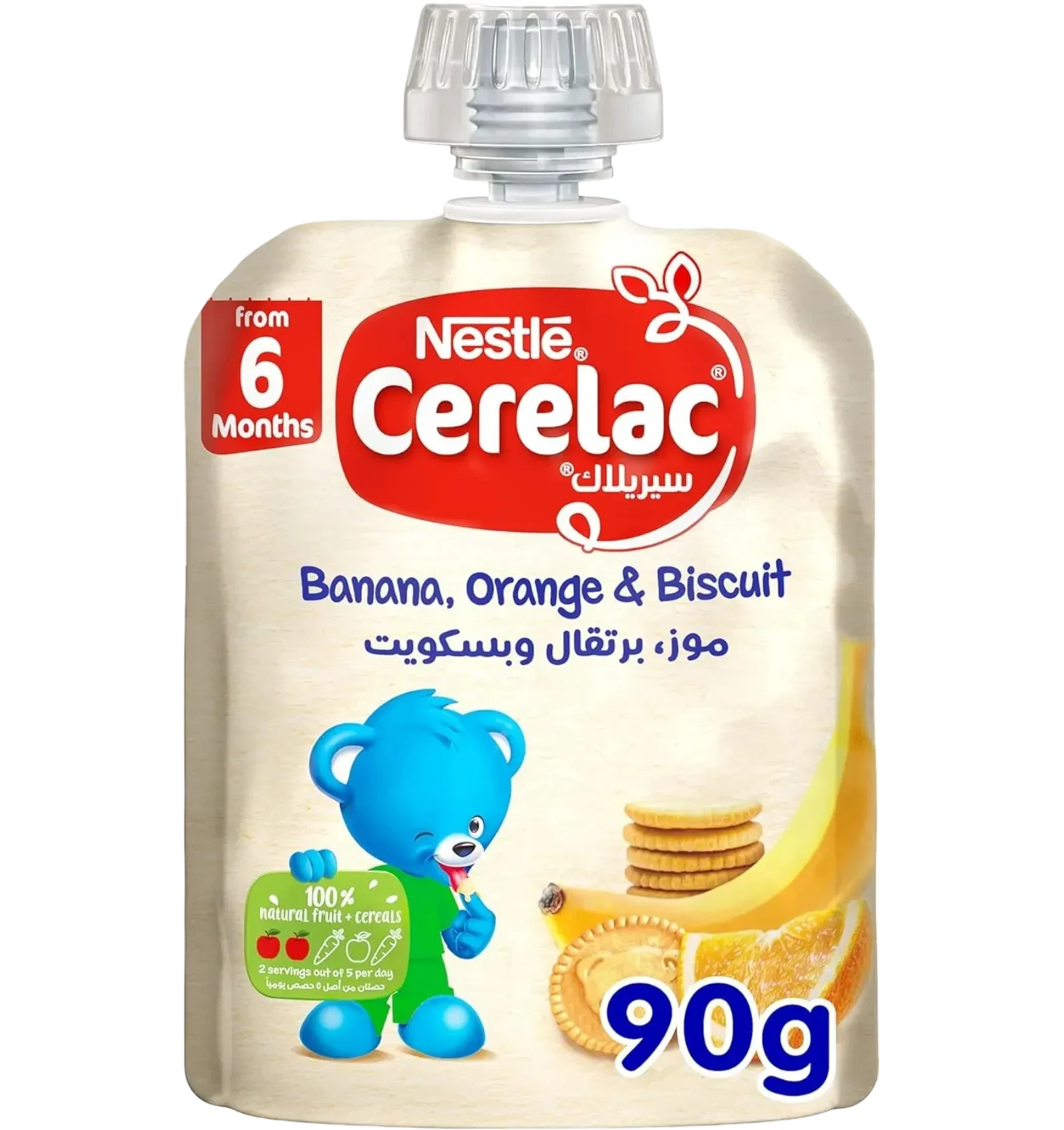Cerelac puree banana orange biscuit 90g pouch