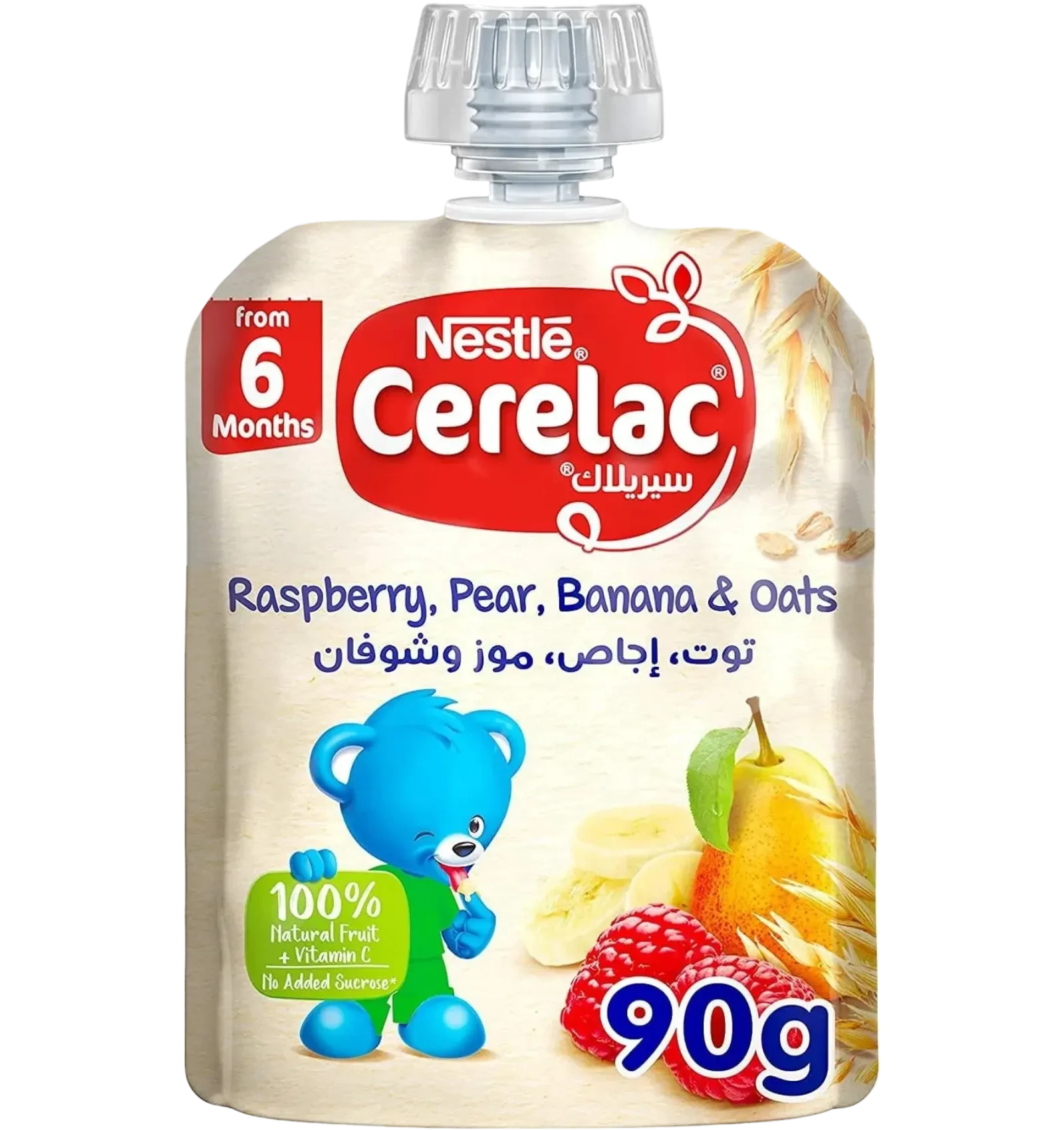 Cerelac puree raspberry pear banana oats 90g