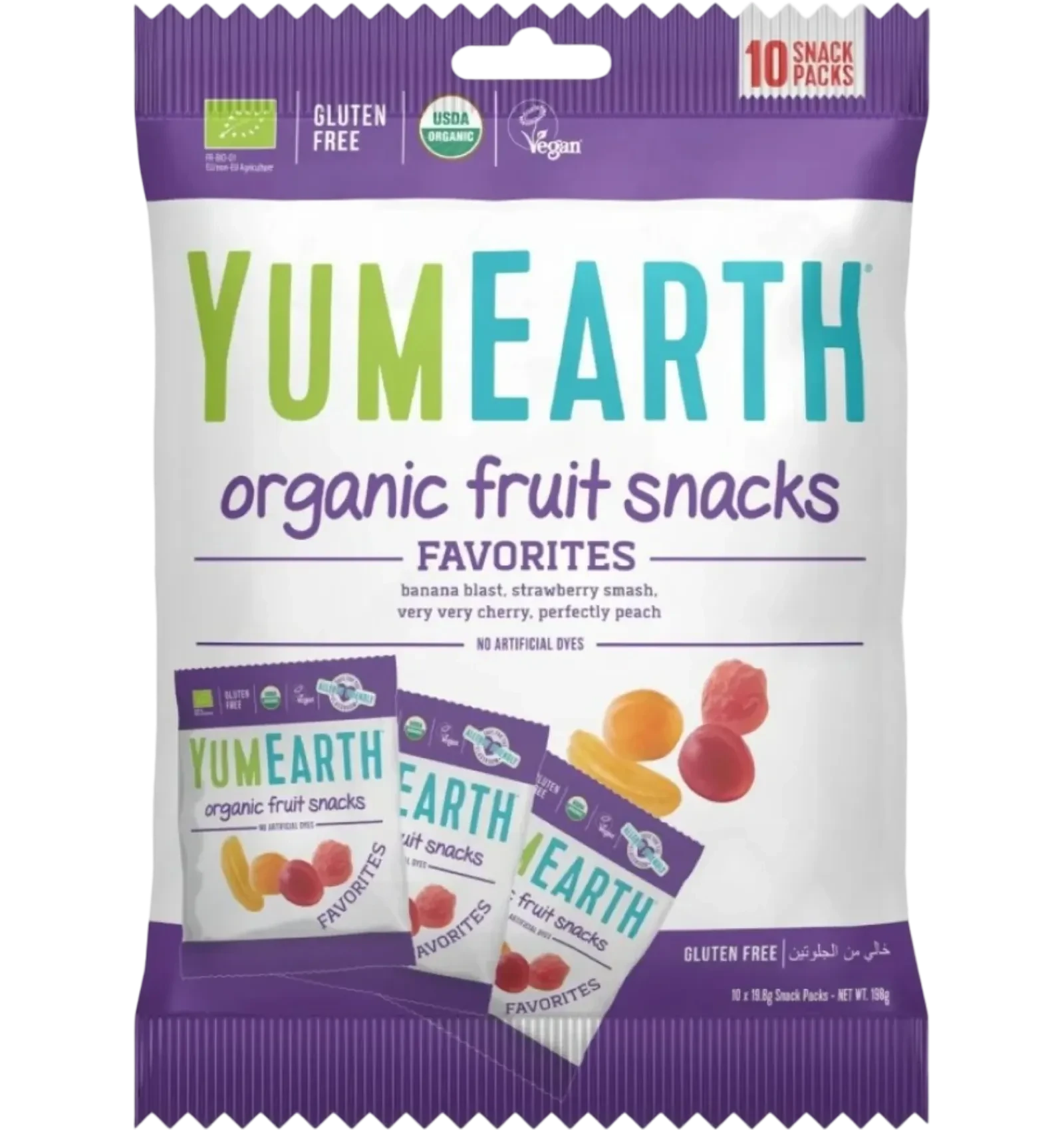 Yum Earth Organic Fruit Snacks 10 sachets 19.8g per pack for kids