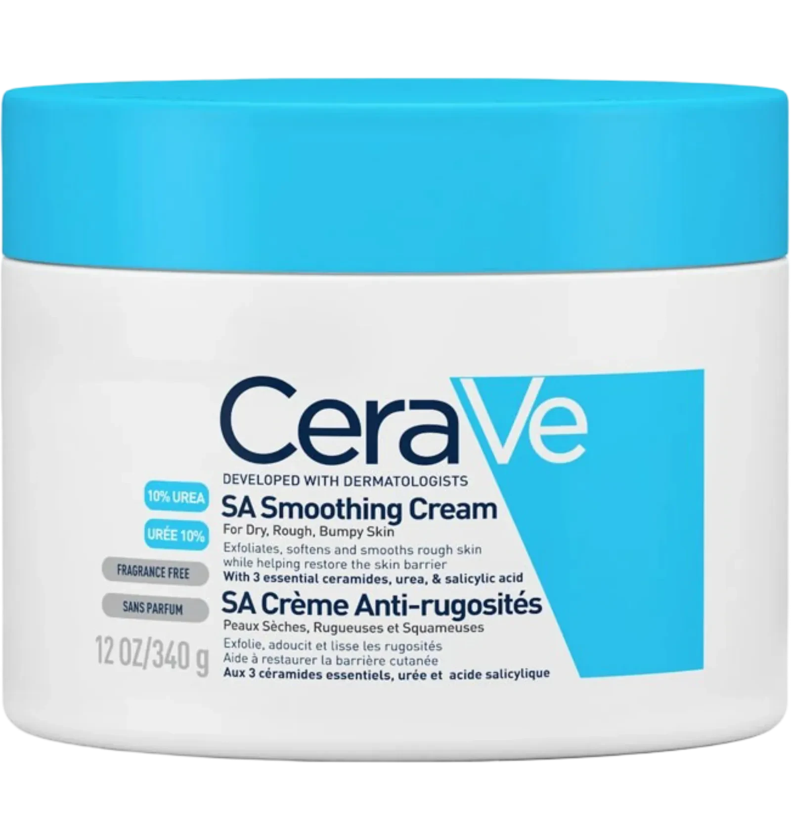 CeraVe SA Smoothing Cream For Dry Rough Bumpy Skin 340g