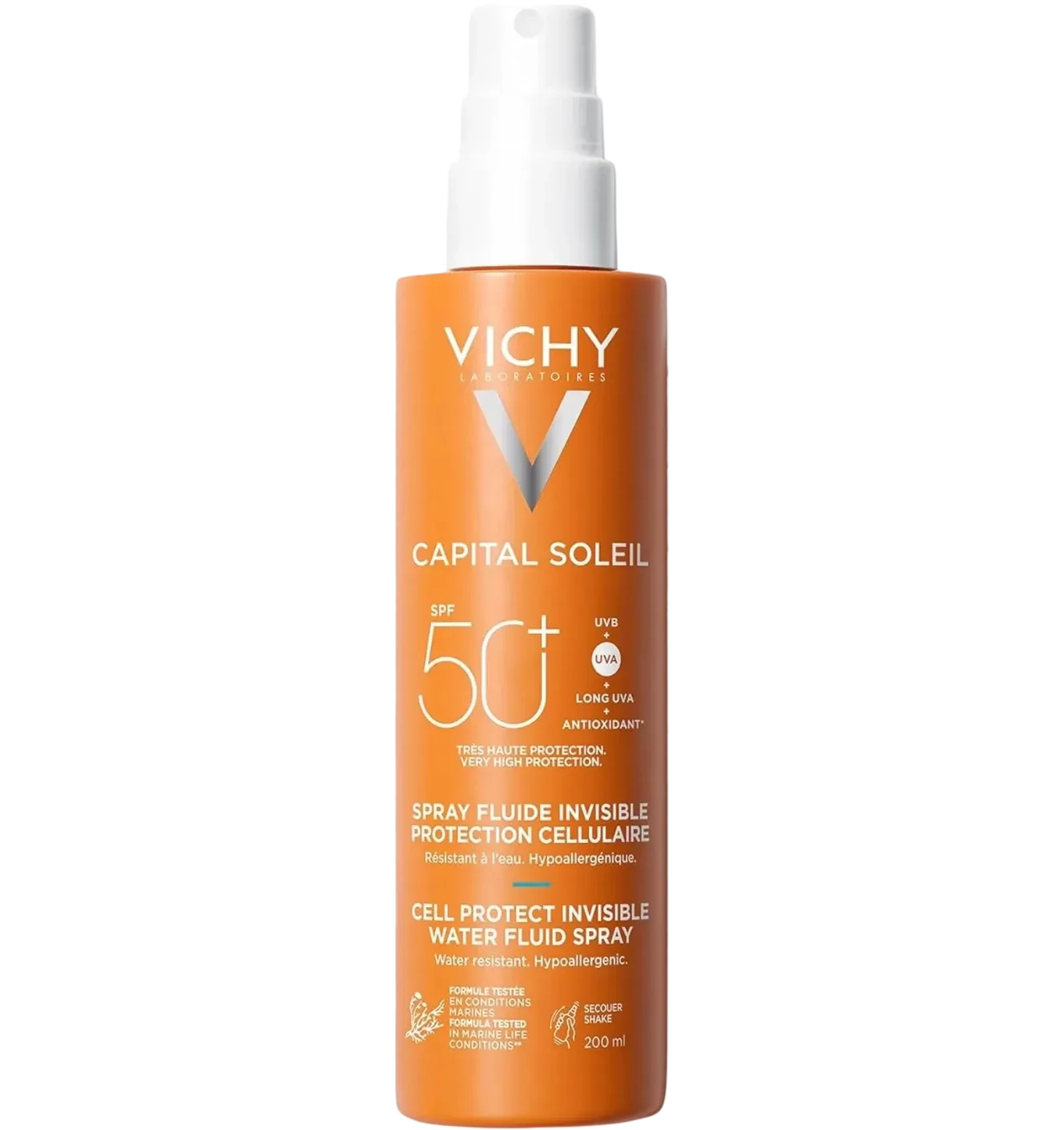 Vichy Capital Soleil SPF 50 water fluid sunscreen spray feels lightweight 200ml