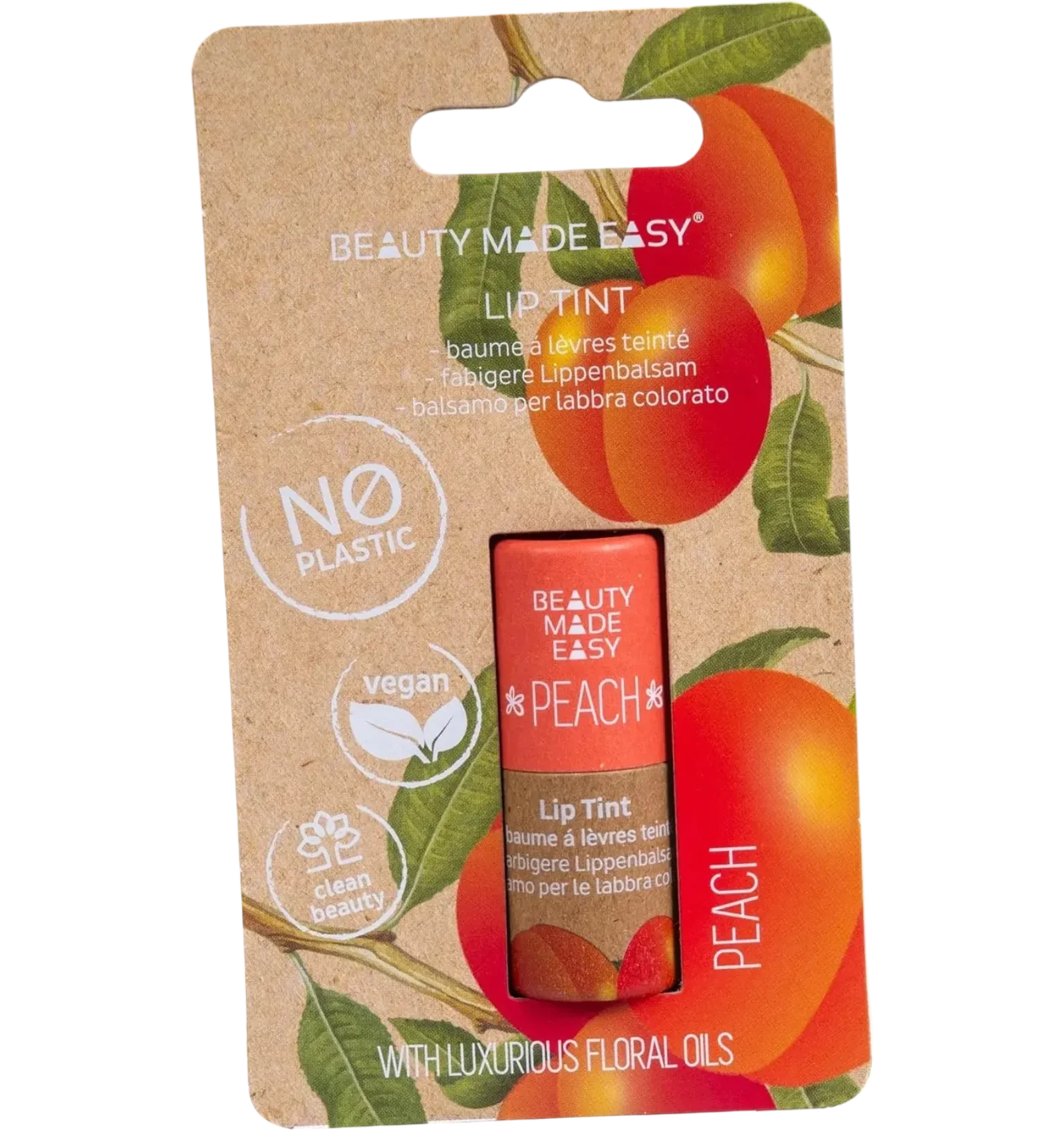 Beauty Made Easy tinted peach lip balm 5.5g