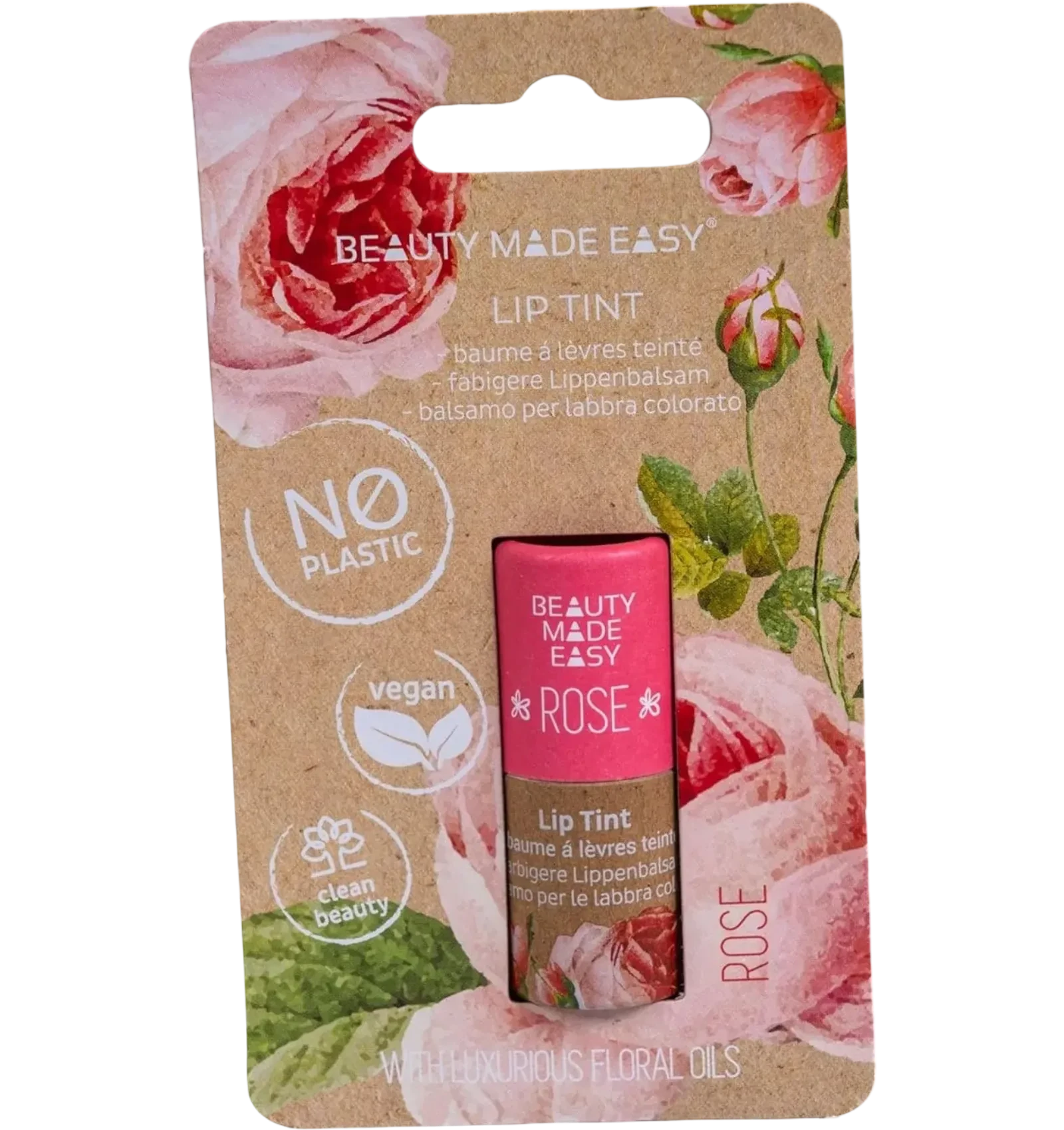 Beauty Made Easy tinted rose lip balm 3.5g