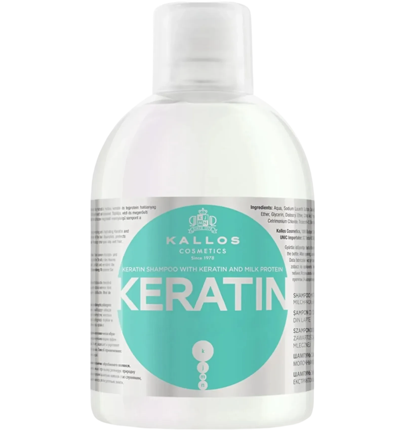 Kallos Keratin Shampoo with Milk Protein Strengthens Hair 1000ml