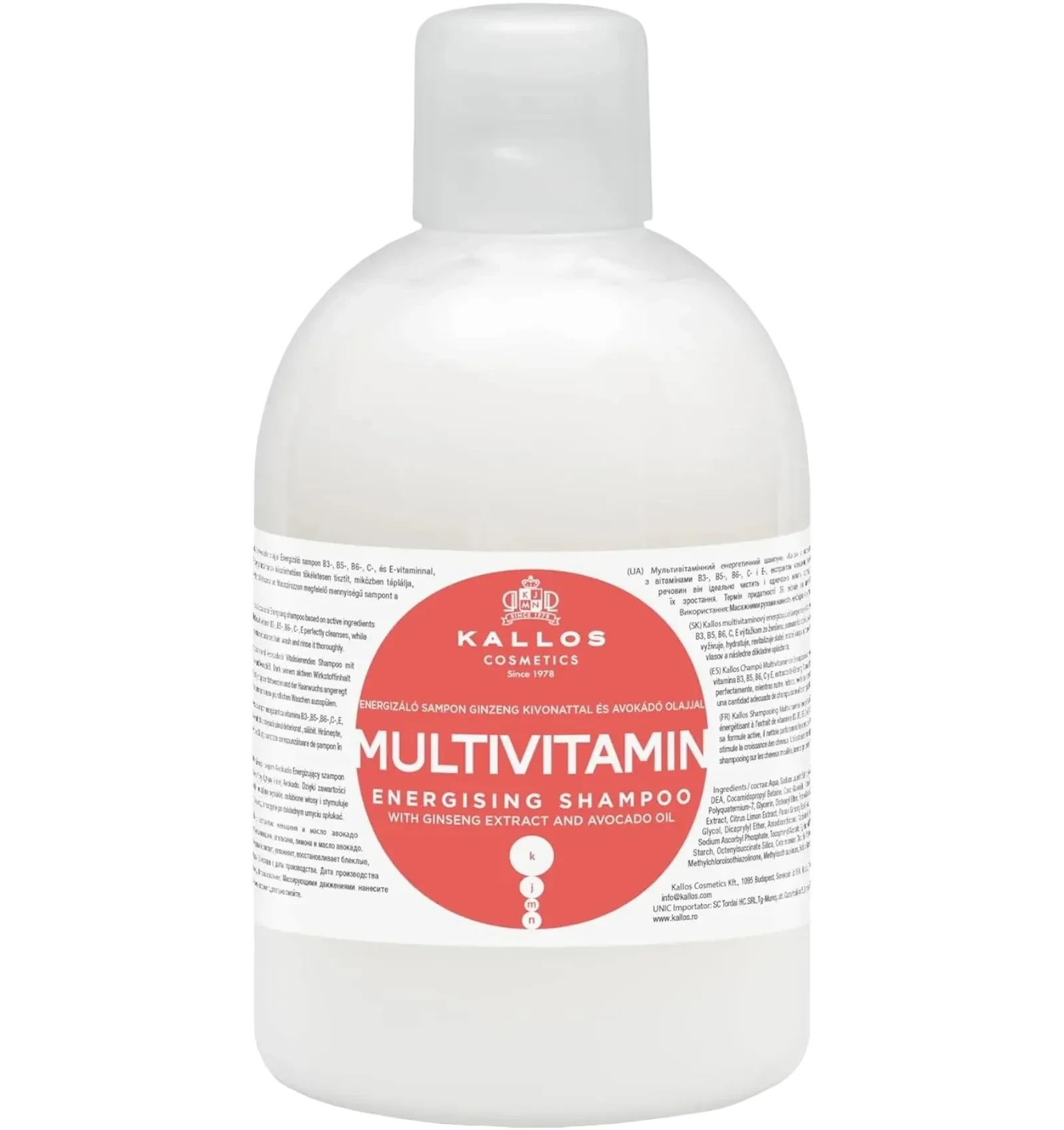 Kallos Multivitamin Energising Shampoo 1000 ml vitamin blend