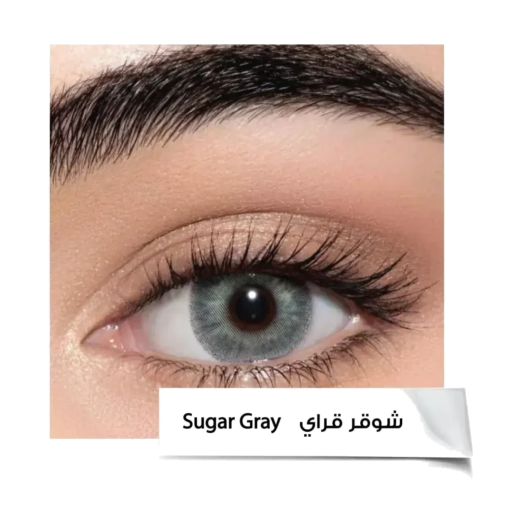 Sugar Gray colored contact lenses by Lensme come in a pack of 2