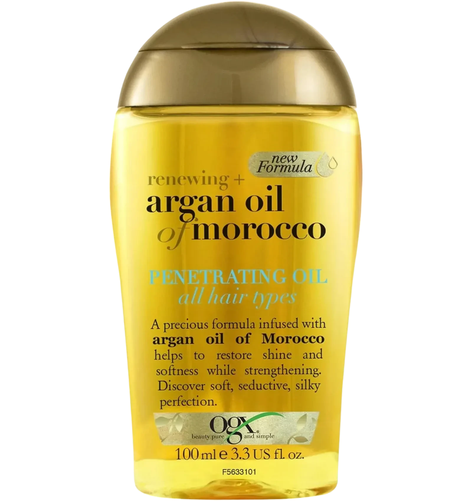 OGX Argan Oil of Morocco Penetrating Hair Oil in a gold bottle 100 ml