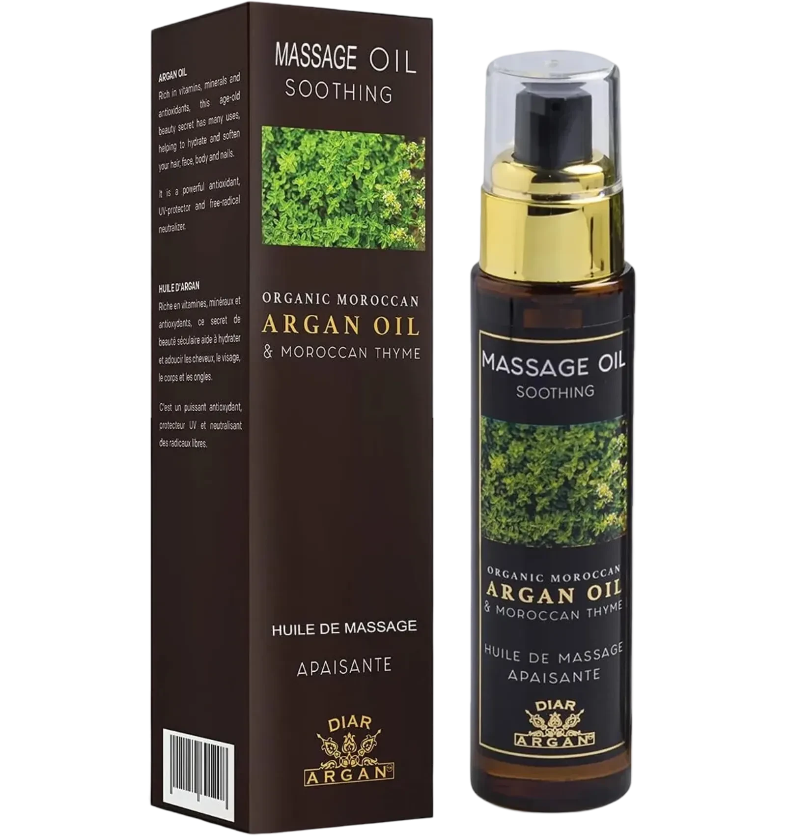 Diar Argan soothing massage oil Moroccan thyme