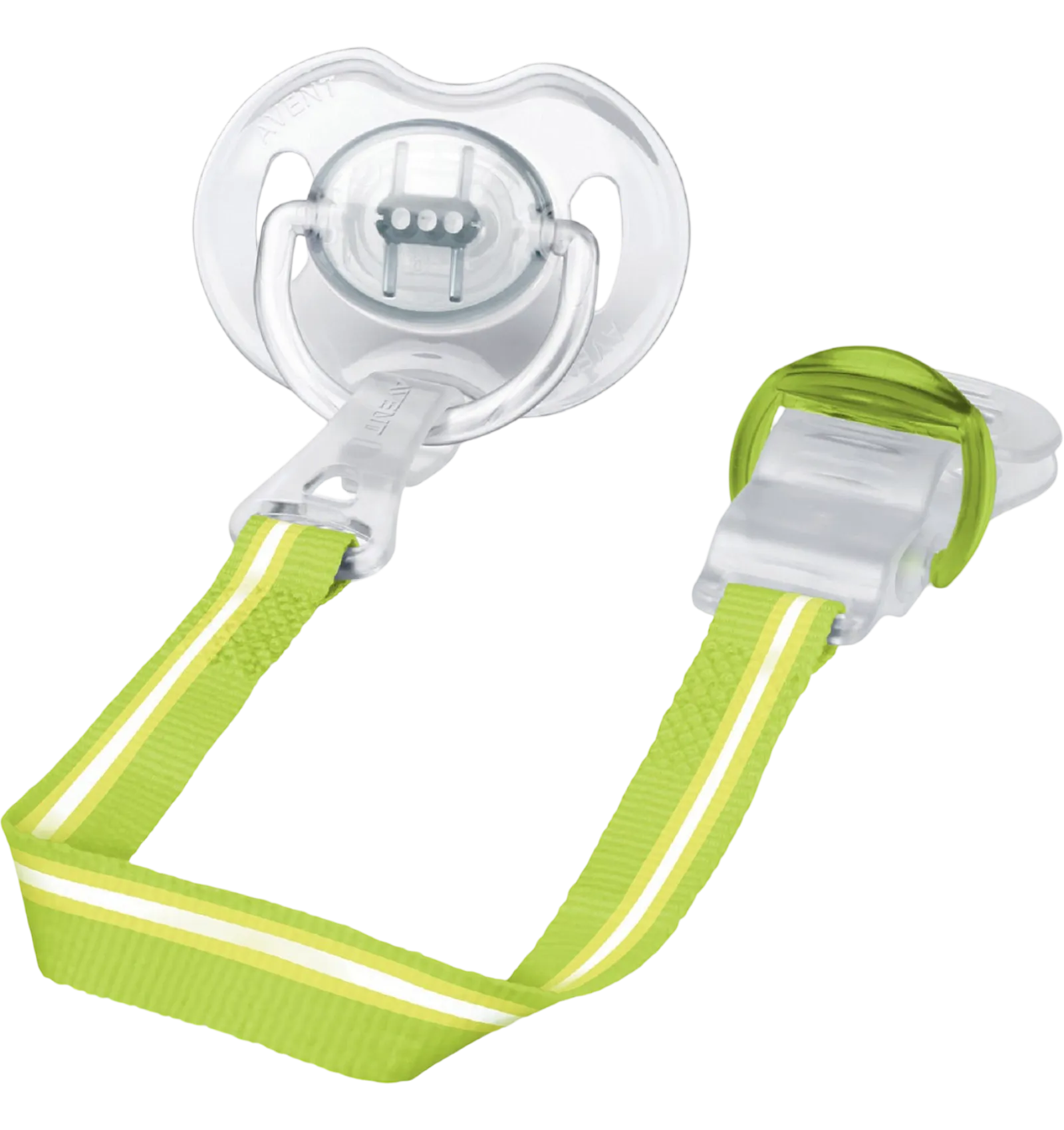 Avent soother clip with secure attachment from newborn