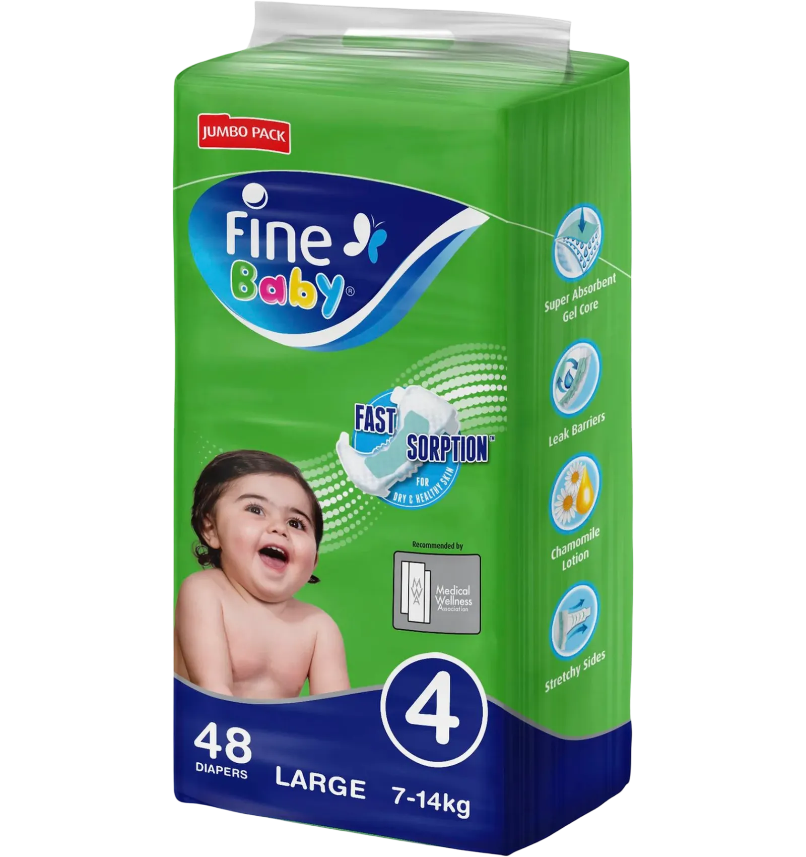 Baby Fine diapers size four large forty eight pieces absorbent