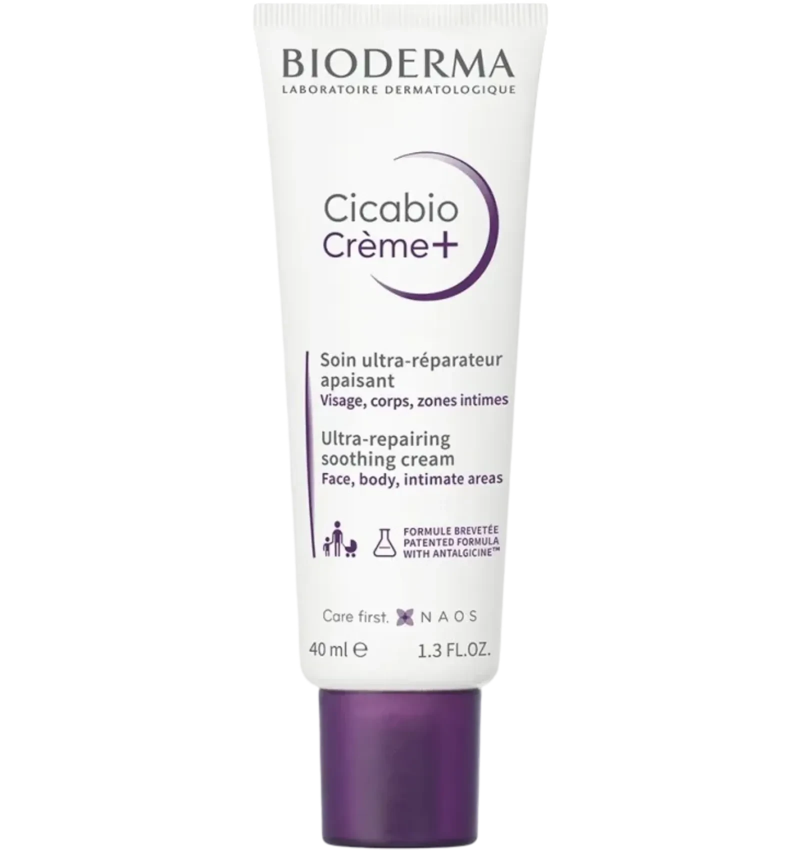 Bioderma Cicabio Repair Cream in white tube with purple cap 40ml