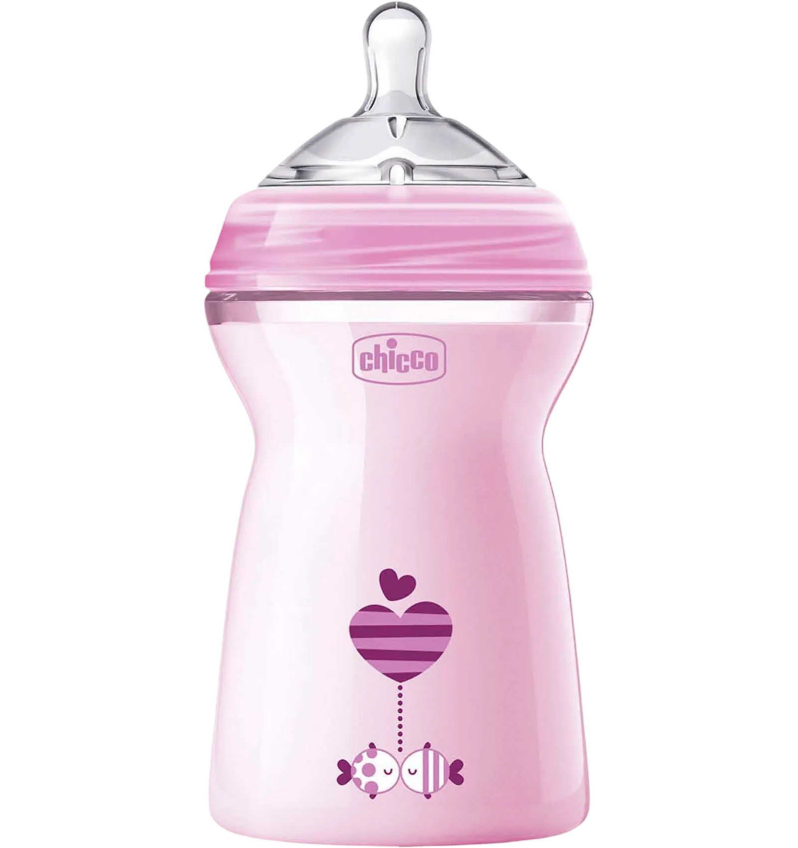 Chicco Natural Feeling Baby Bottle 330ml Pink Regular Flow