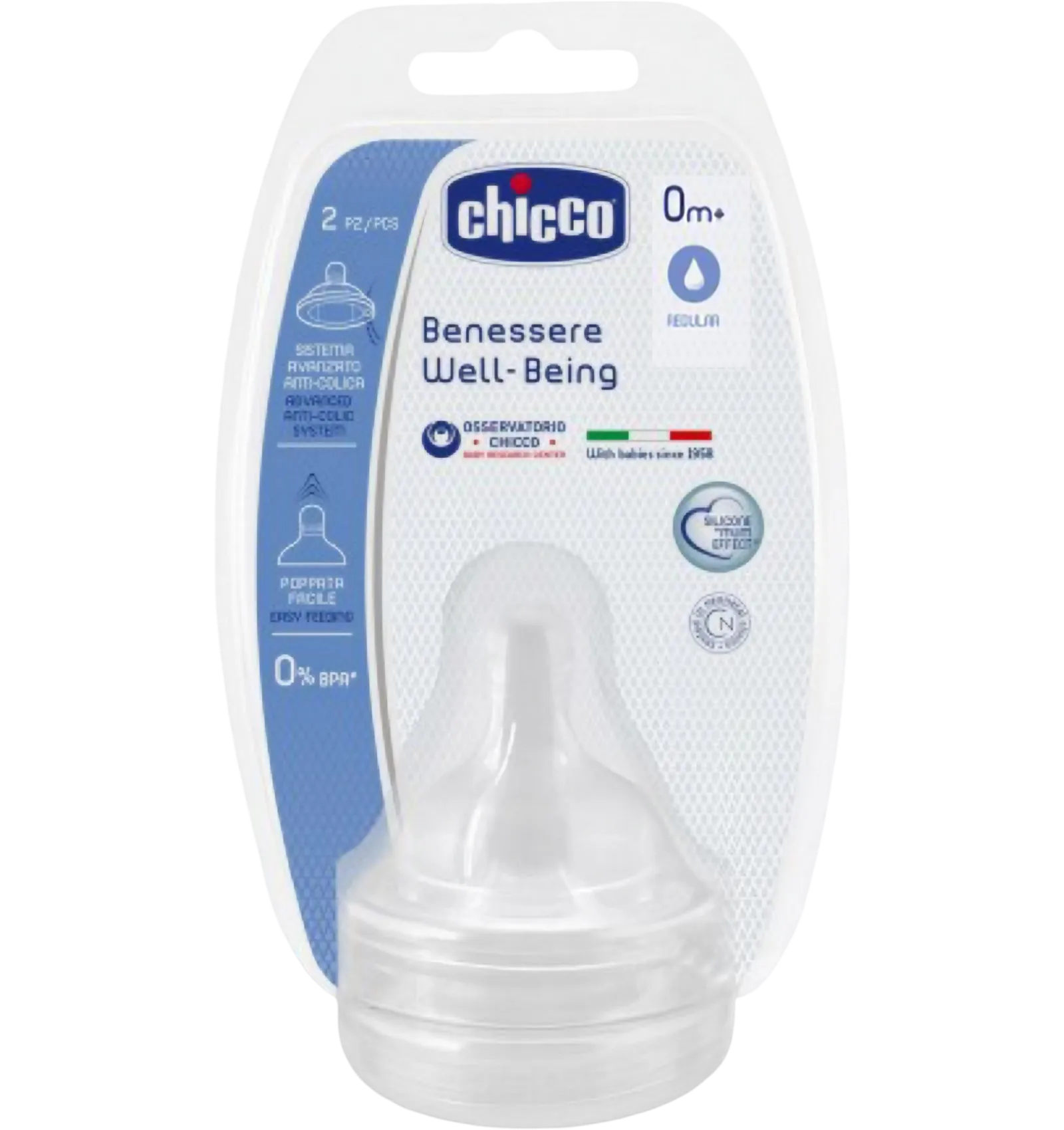 Chicco Well-Being Silicone Teat Regular Flow Newborn