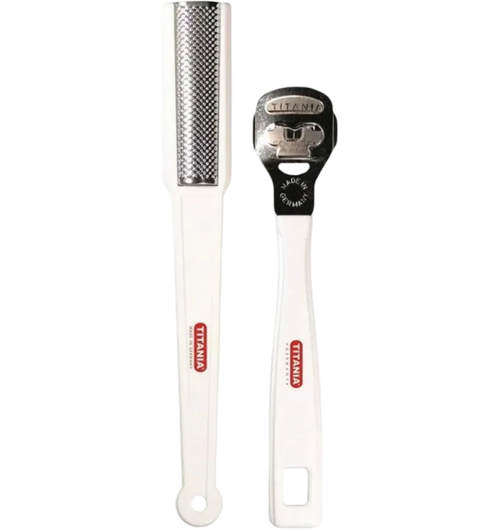 Titania foot scraper for removing calluses and dead skin