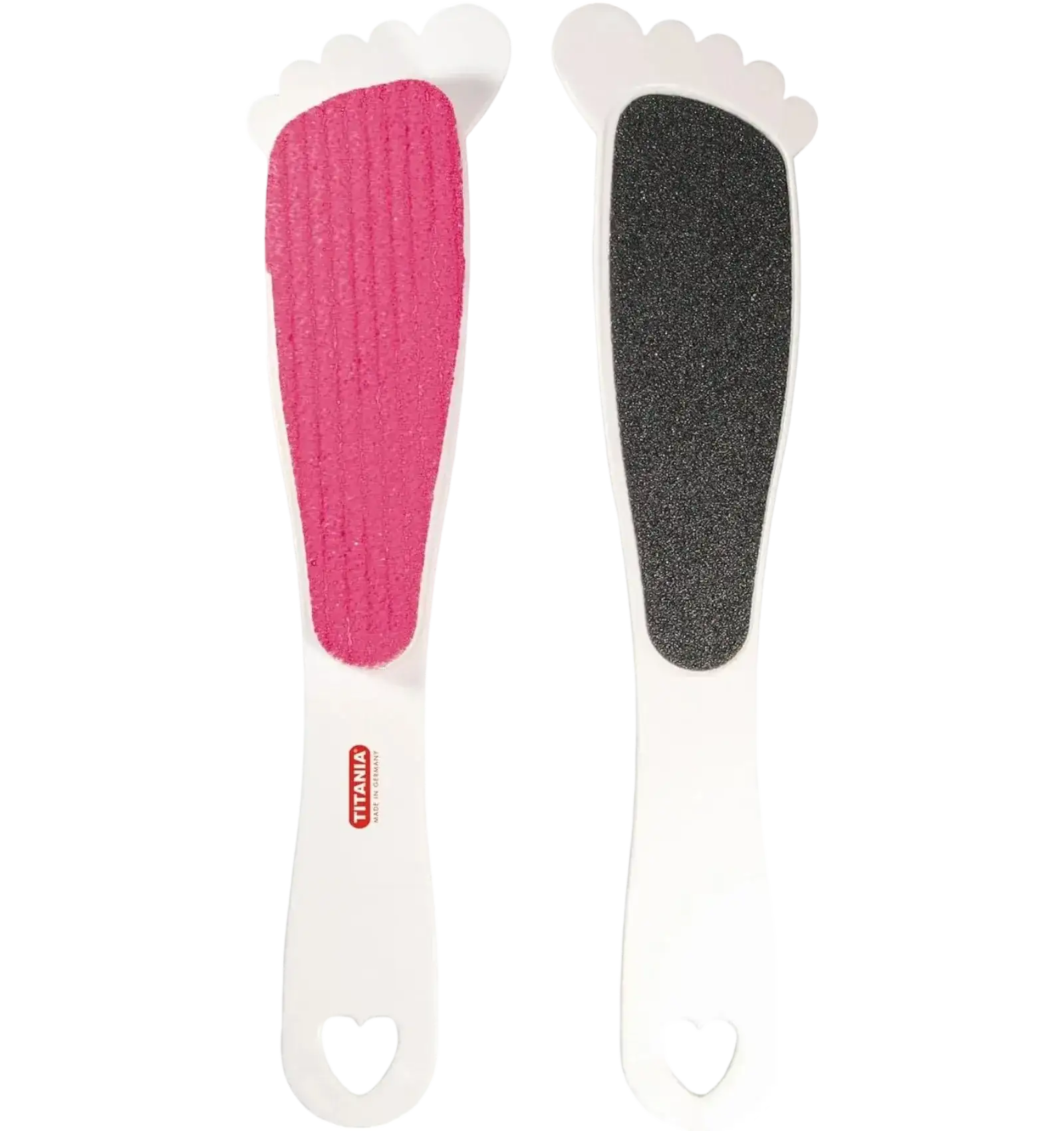 Titania foot-shaped emery file pink and gray dual color