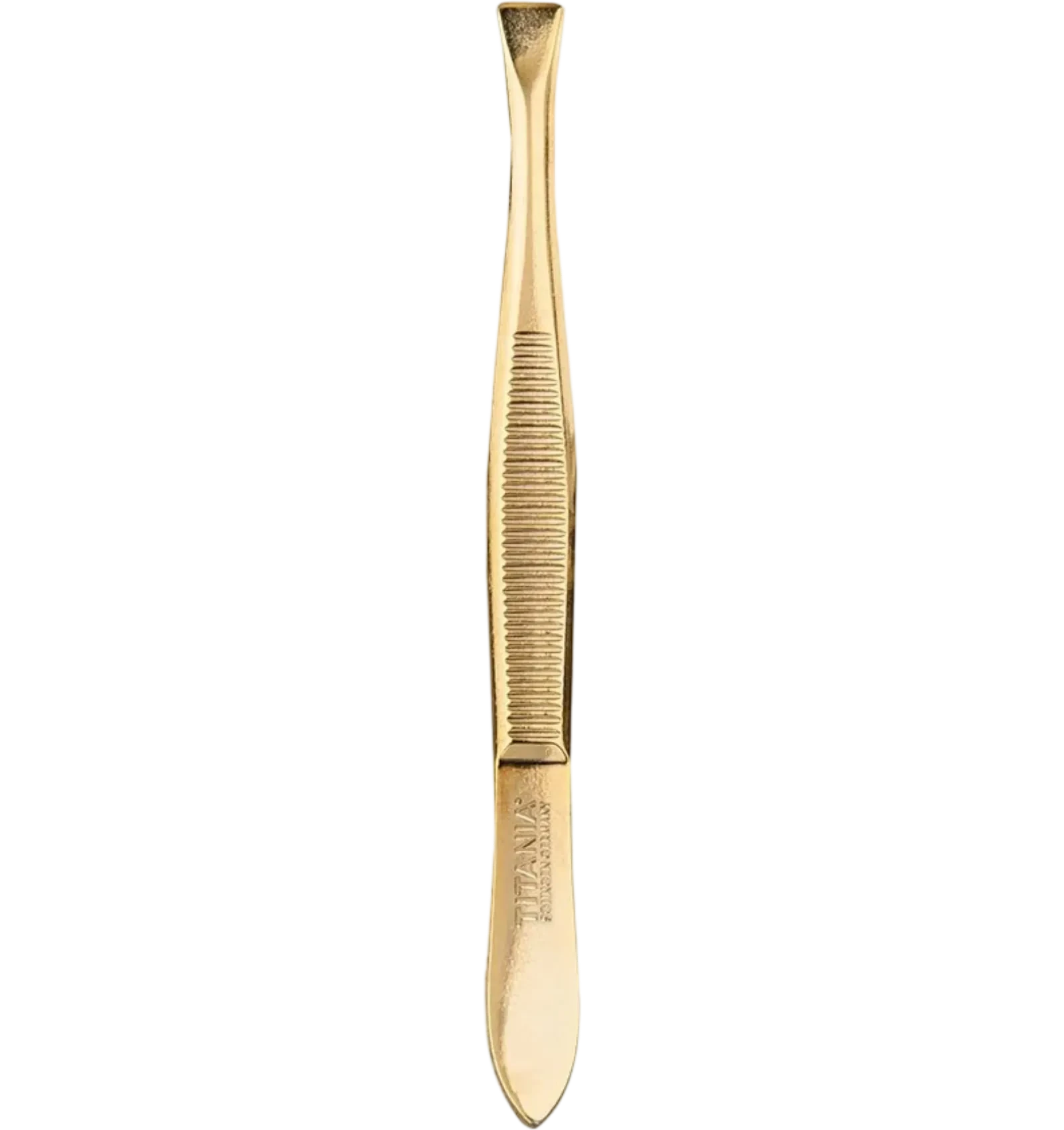 Titania golden tweezers for precise eyebrow shaping