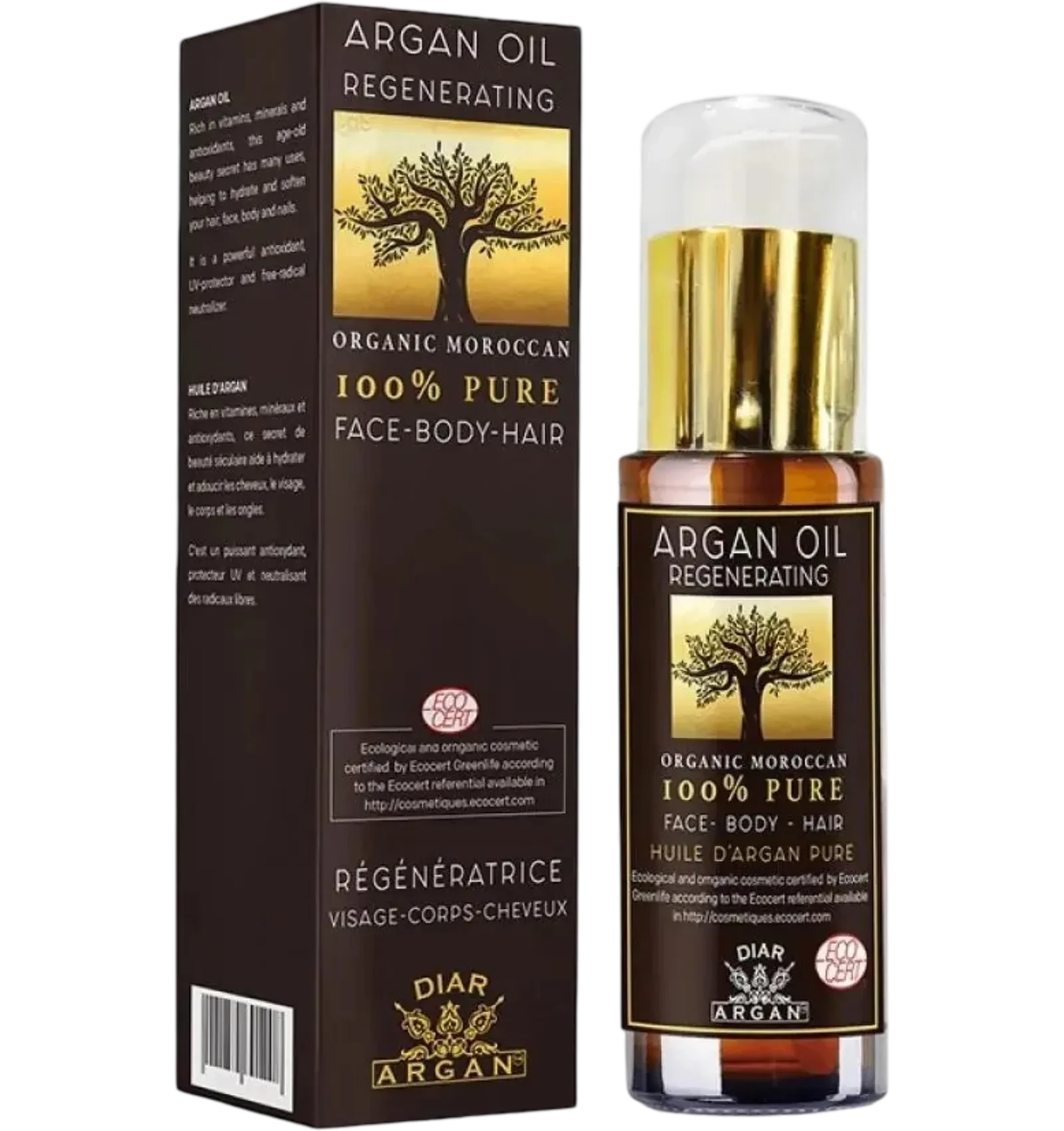 Diar Argan 100% pure regenerating argan oil for skin 30ml