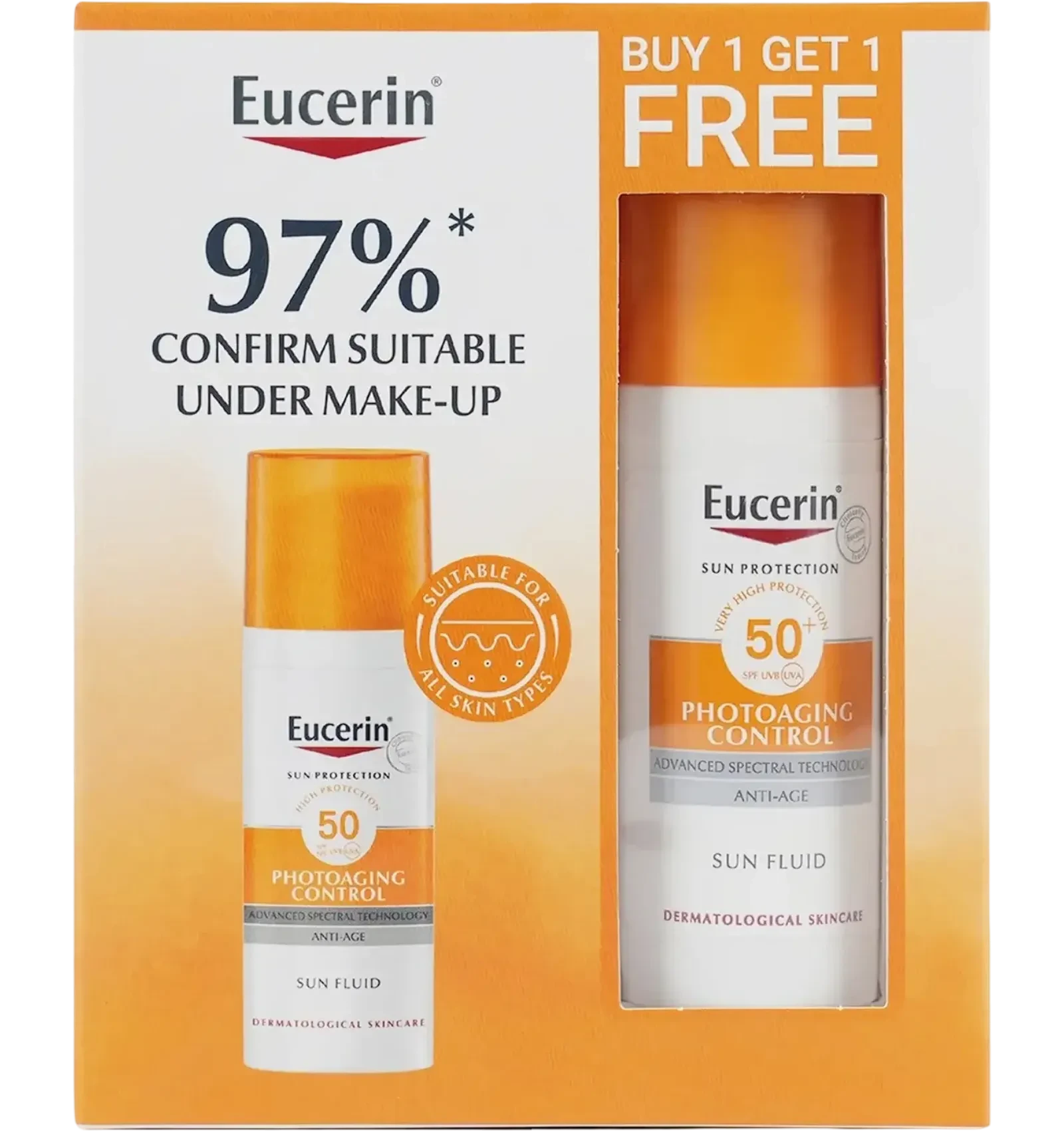 Eucerin Sun Fluid SPF 50 sunscreen buy one get one