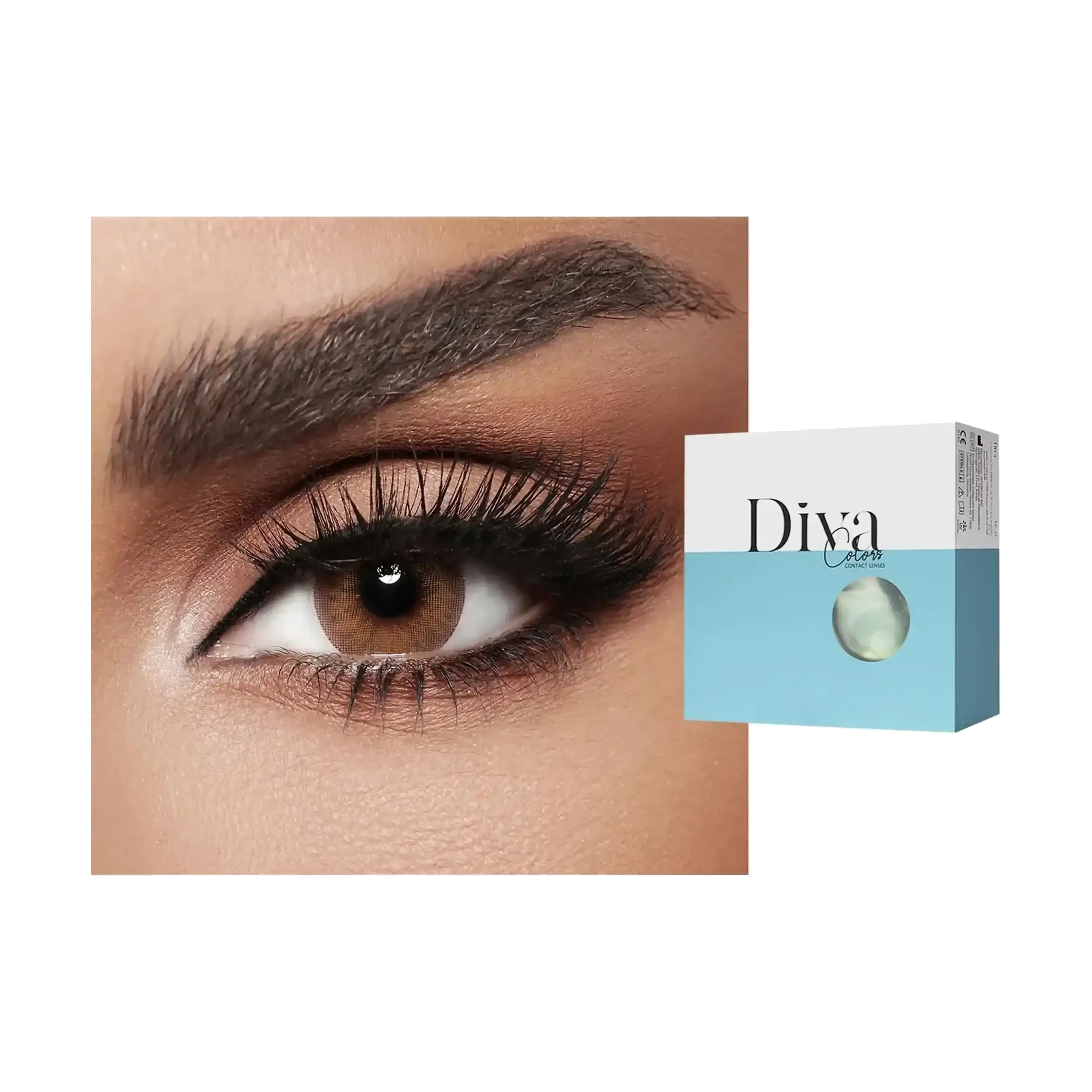Diva Soft Monthly Contact Lenses Toffee shade 2 pcs mix light brown and gold