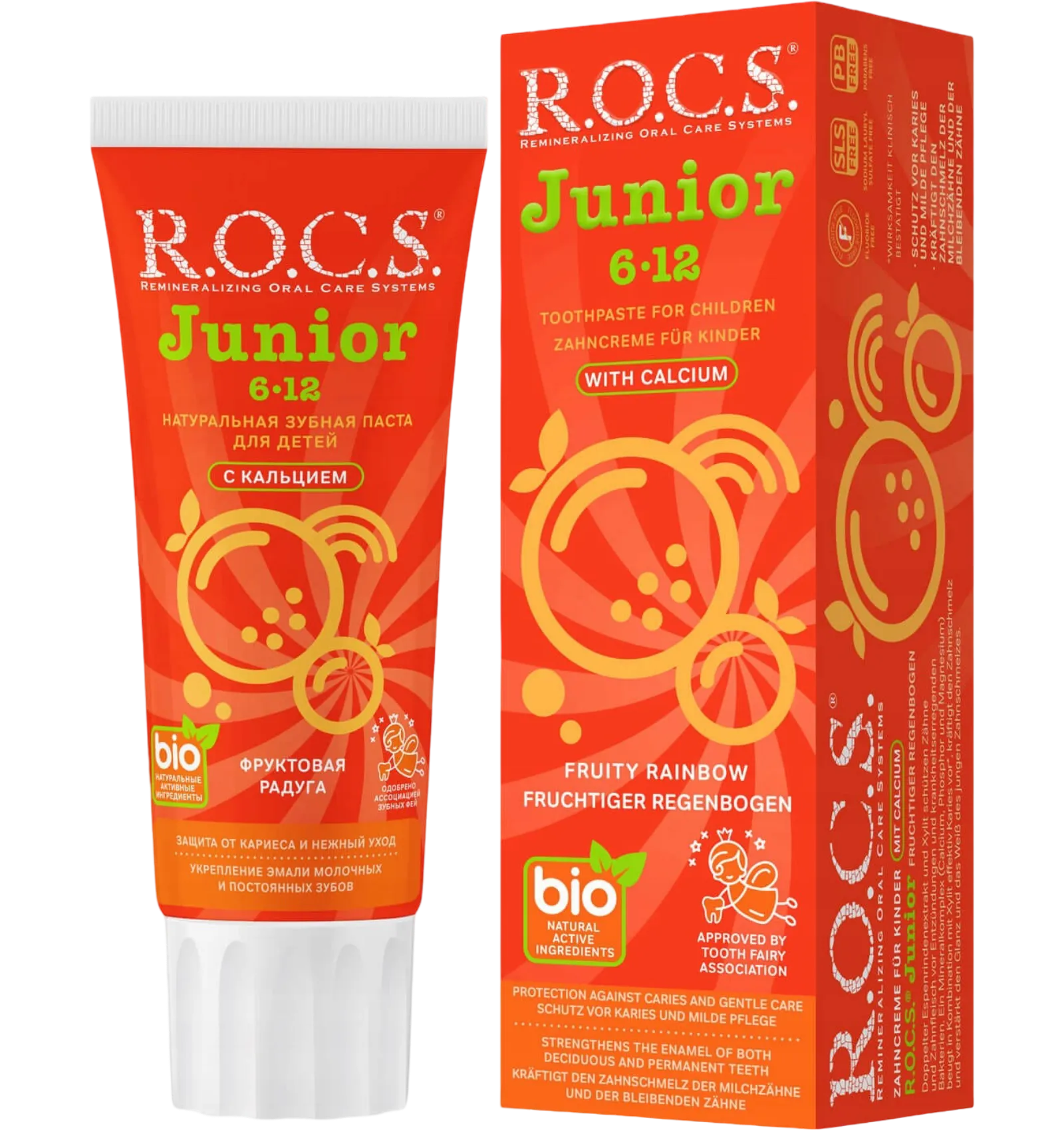 R.O.C.S Junior Fruity Rainbow toothpaste 6-12 years 74g