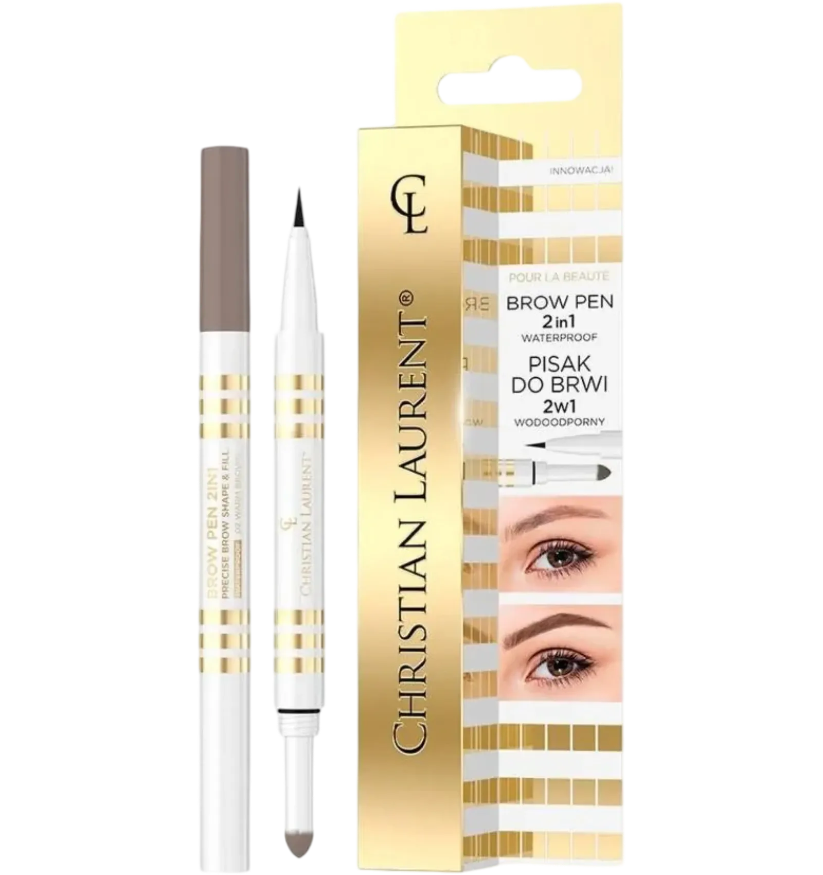 Christian Laurent eyebrow pencil 2 in 1 warm brown with box