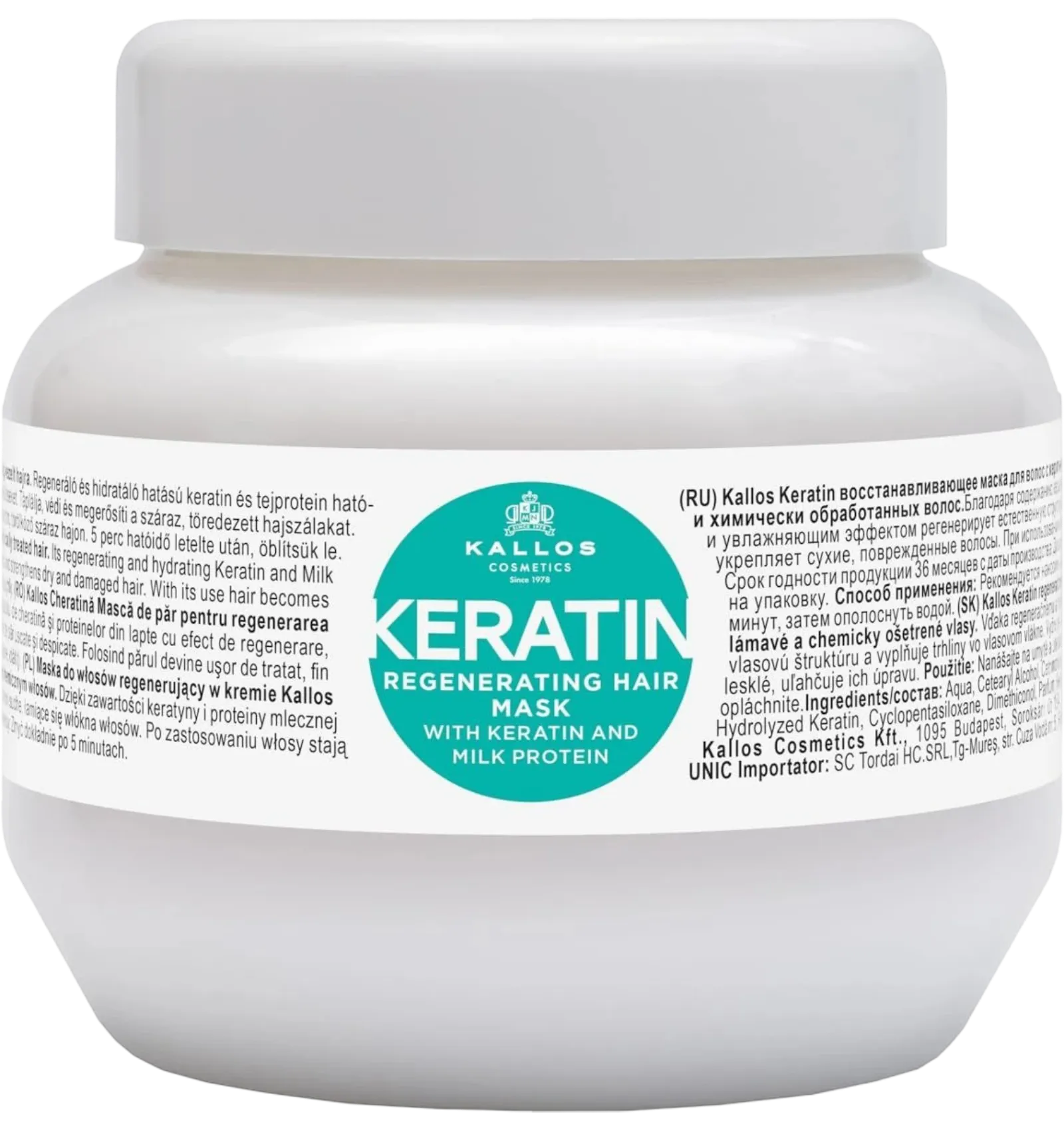 Kallos keratin regenerating hair mask 275ml