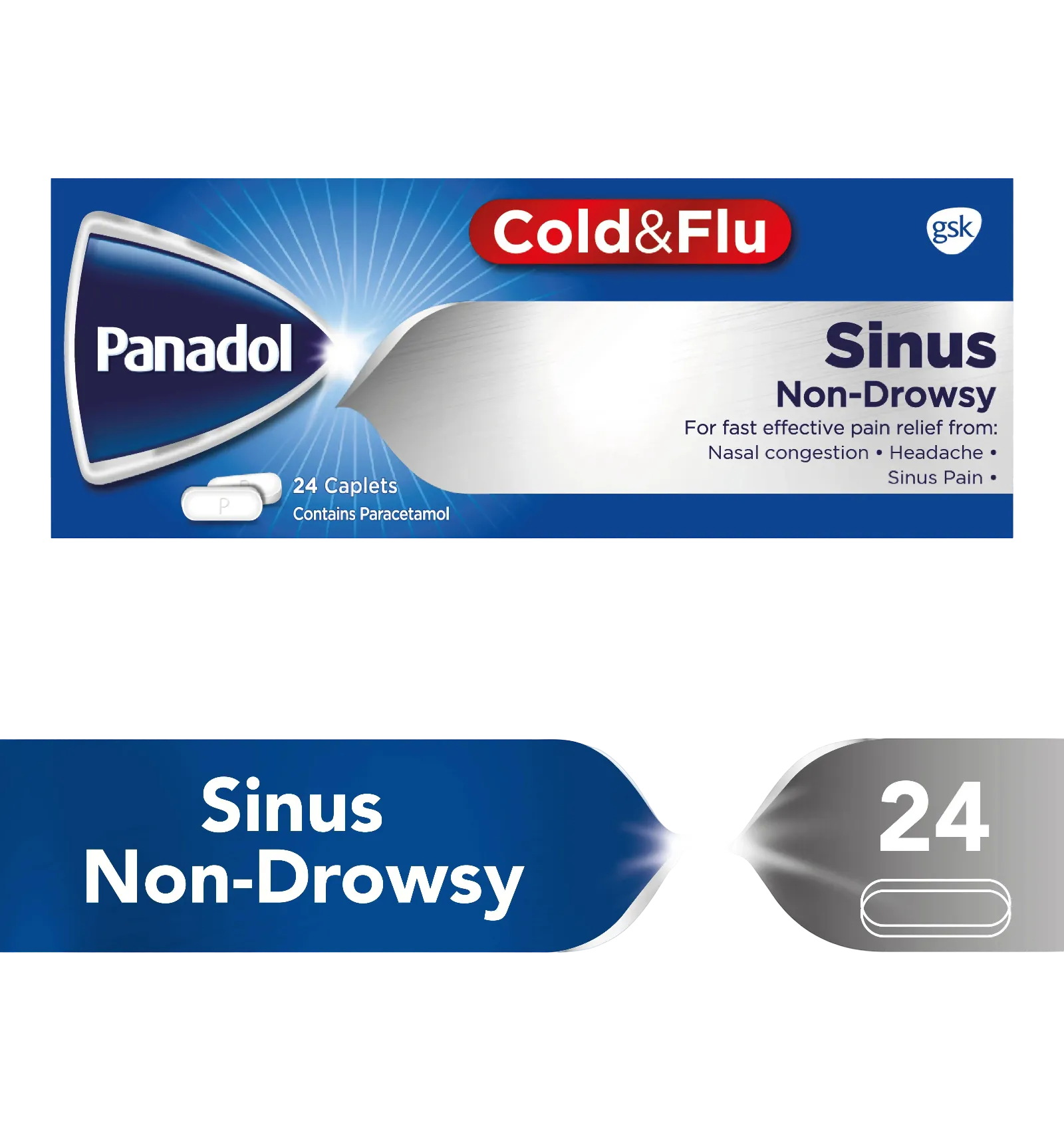 Panadol Sinus non-drowsy nasal congestion relief 24 caplets
