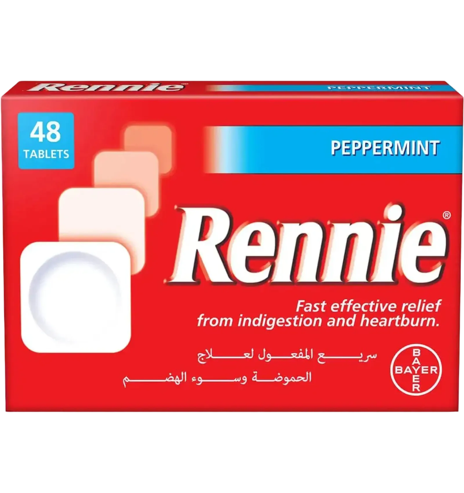 Rennie Chewable Tablets for heartburn and indigestion 48 count