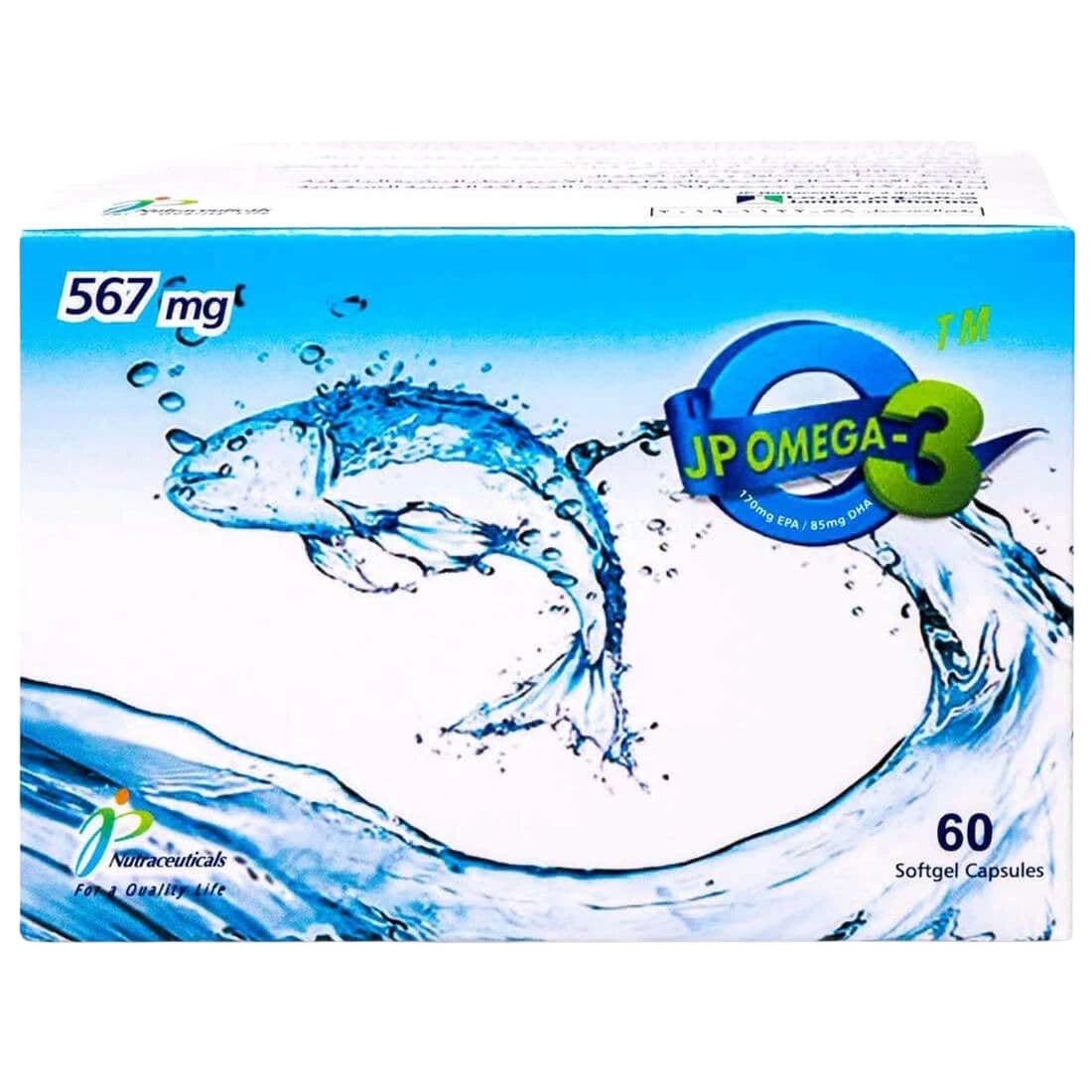 JP Omega-3 567 mg softgel capsules for cardiovascular health
