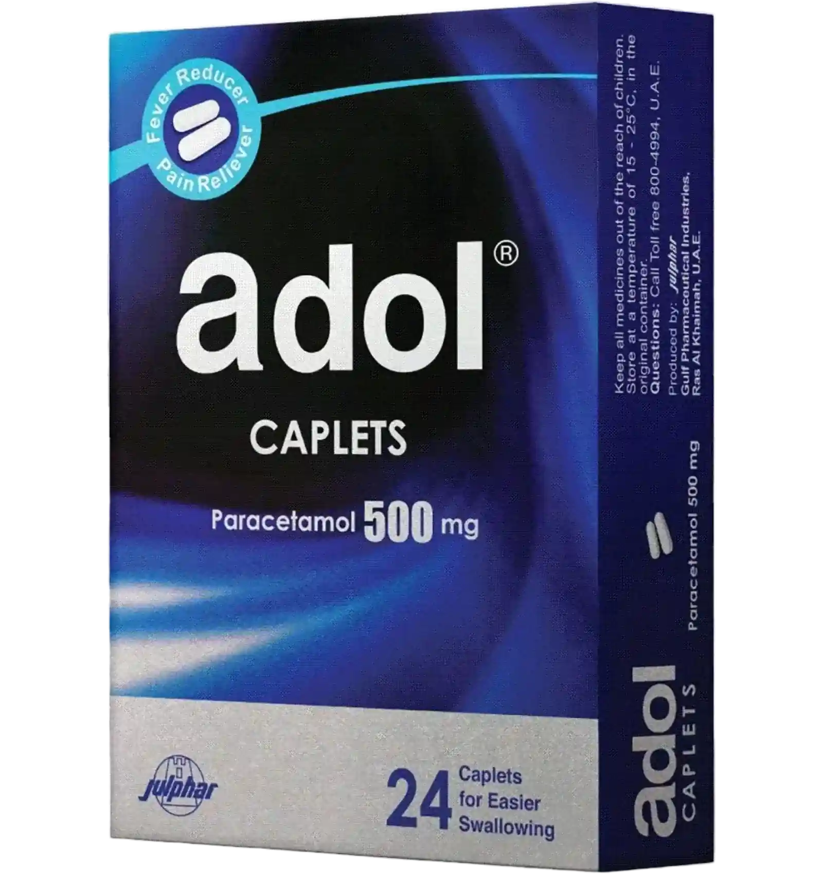 Adol Pain Relief Caplets 500mg 24 Count